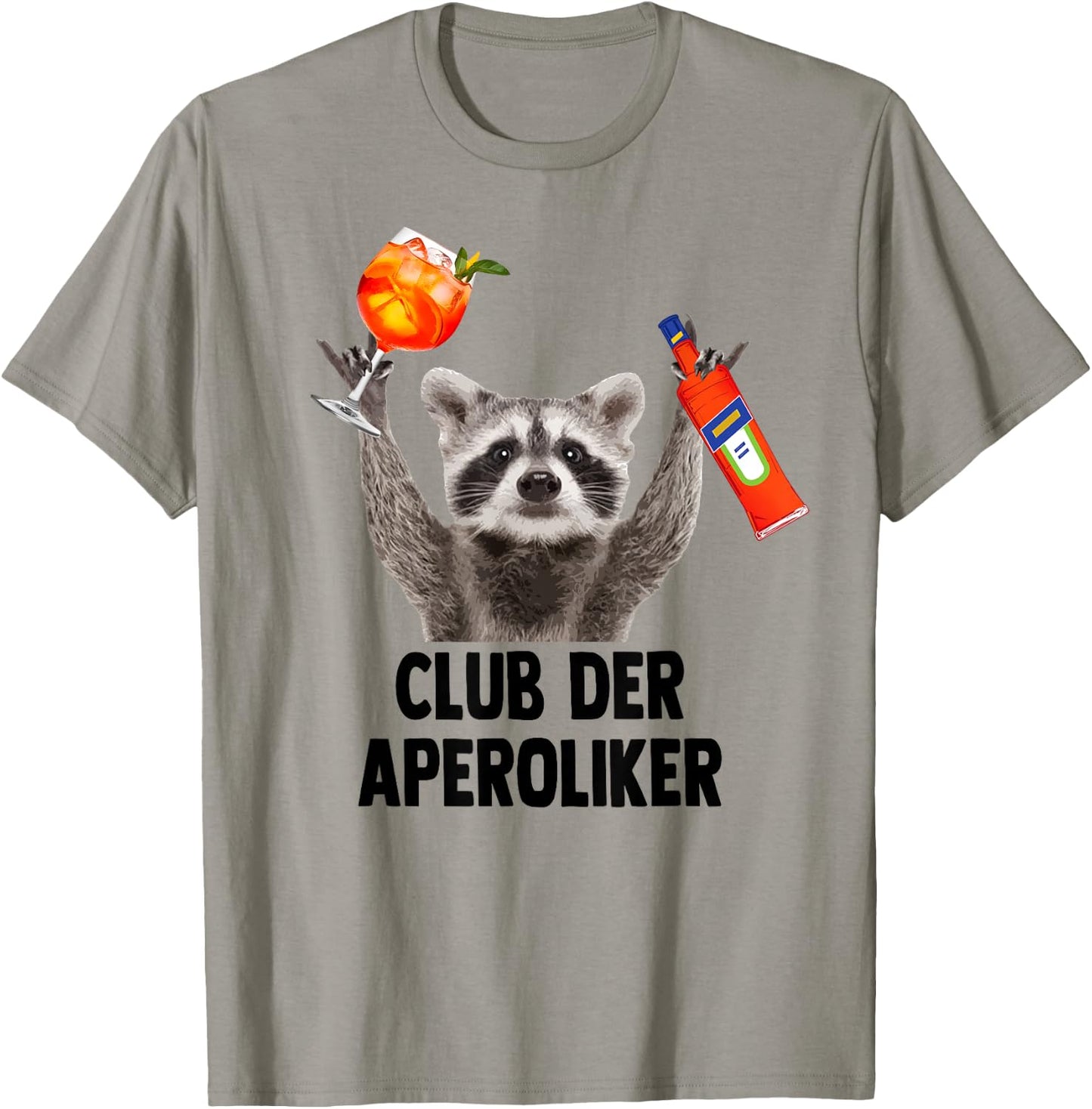 Club der APEROLIKER Raccoon Meme Racoon X Pedro Spritz , White T-Shirt - T-Shirt | Sand