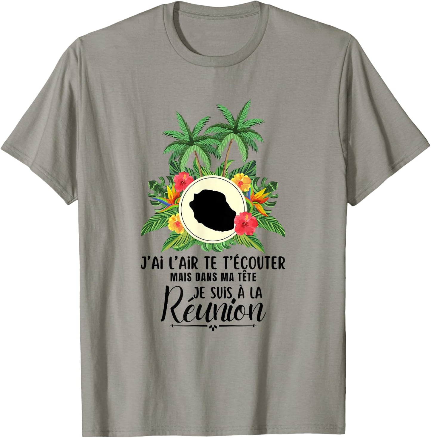 Funny I Look Like You Listen Ile de la Réunion 974 , white, S T-Shirt - T-Shirt | Sand