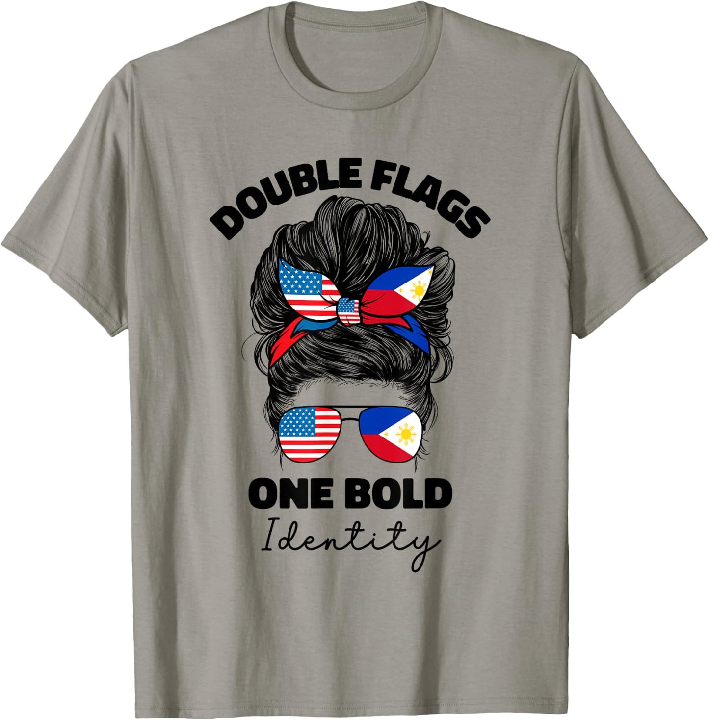 Half Filipino And American Philippines Usa Flag Women Girls T-Shirt - T-Shirt | Sand