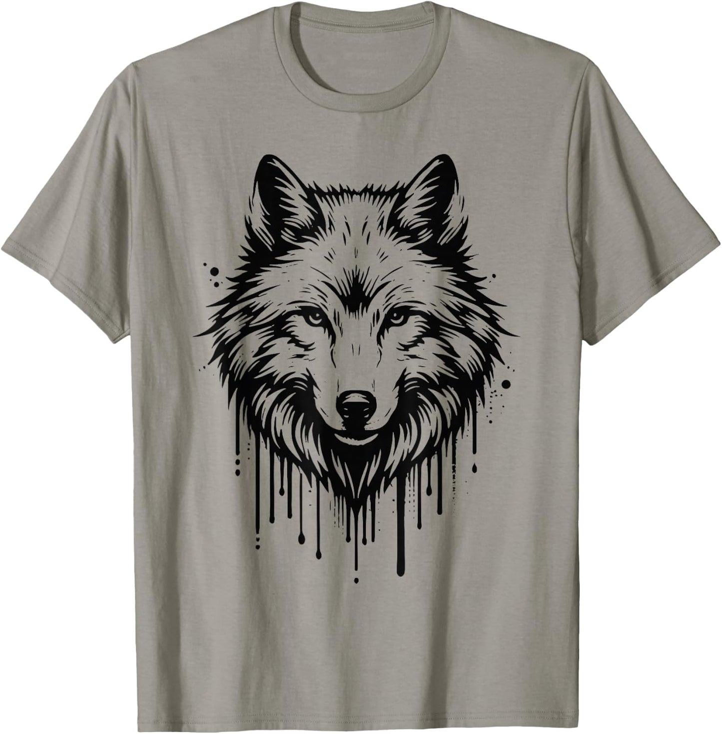 Wolf Woman Girl Boy Child Artwork Head Wolf , white, S T-Shirt - T-Shirt | Sand