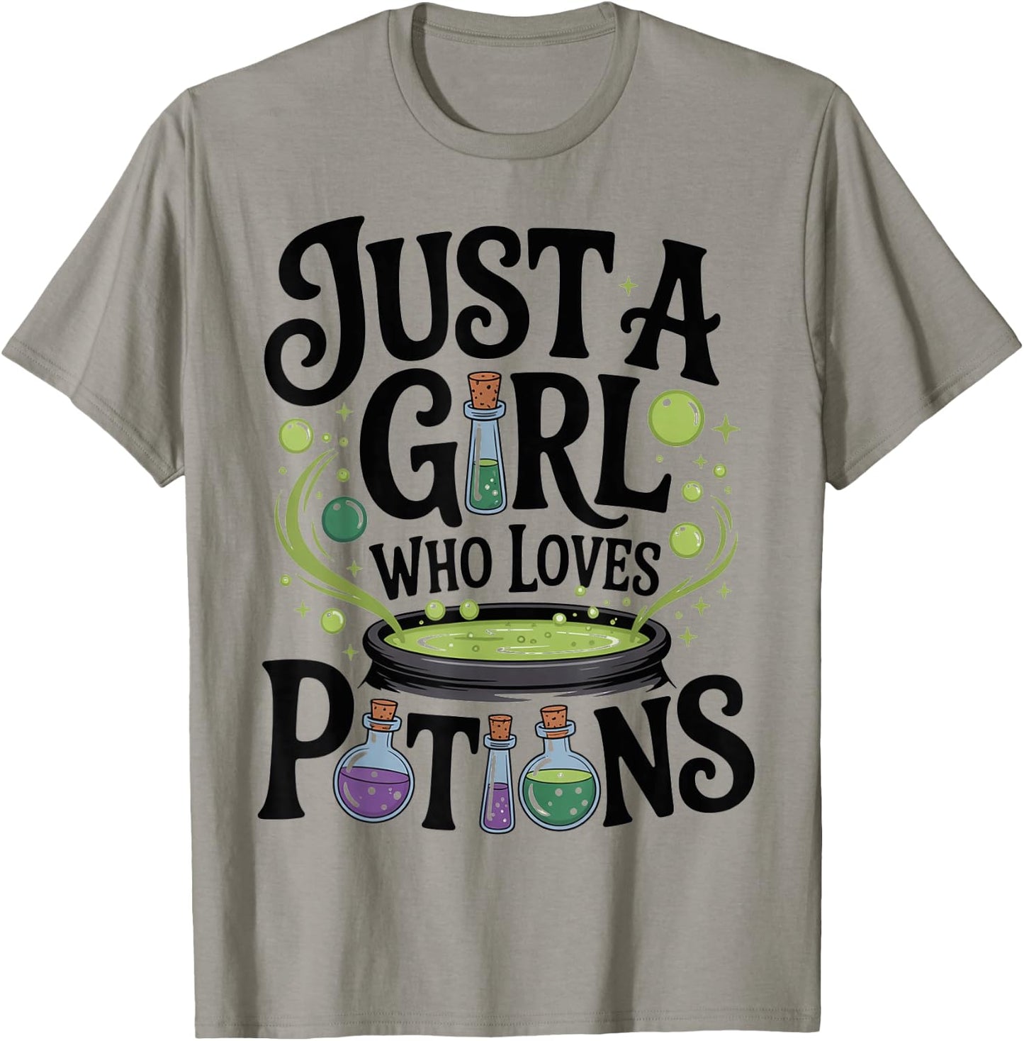 Witch Spells Potion Just a Girl Who Loves Potions Wiccan T-Shirt - T-Shirt | Sand