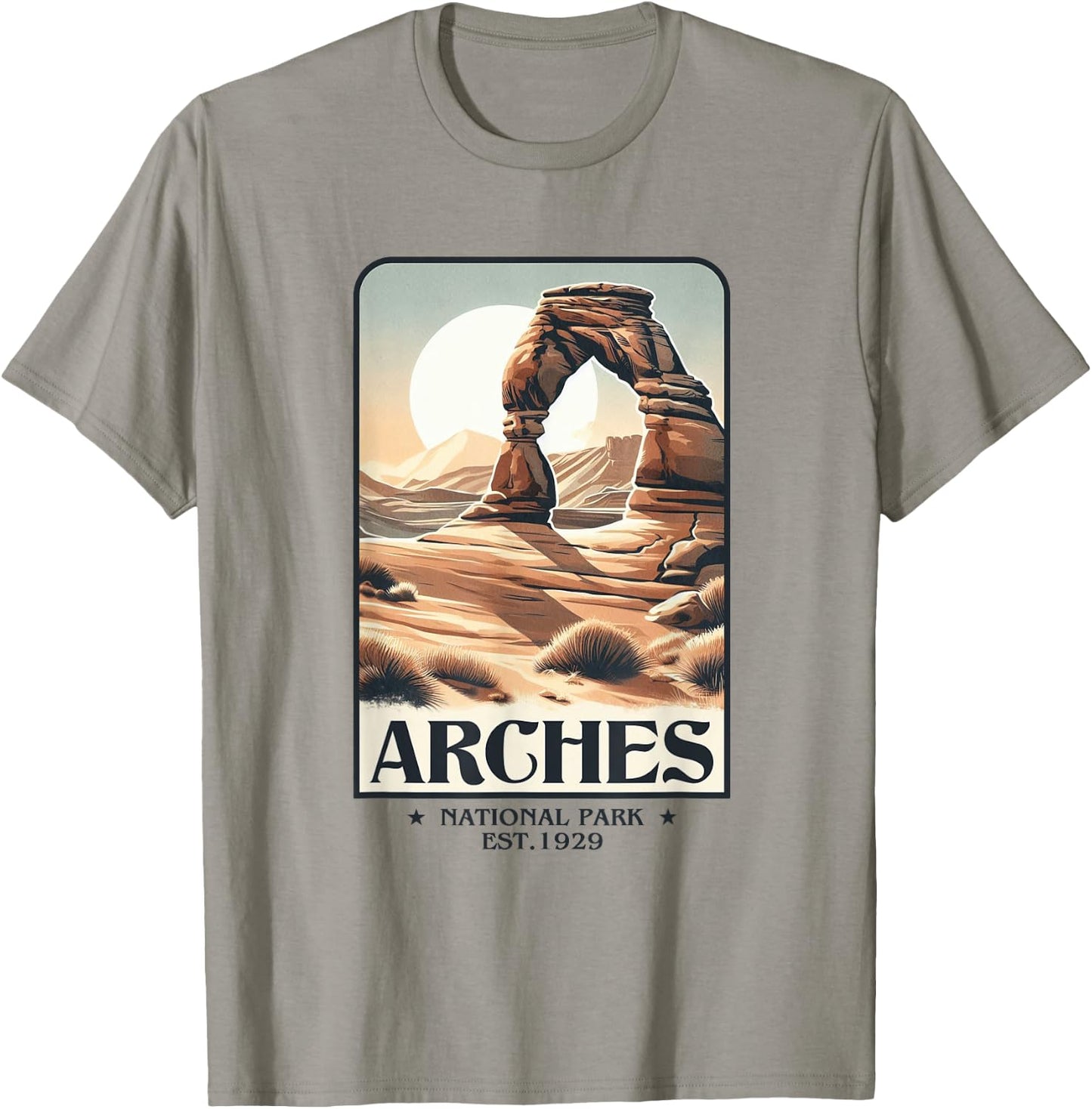 Arches National Park Vintage Retro Camper Hiker Outdoor T-Shirt - T-Shirt | Sand