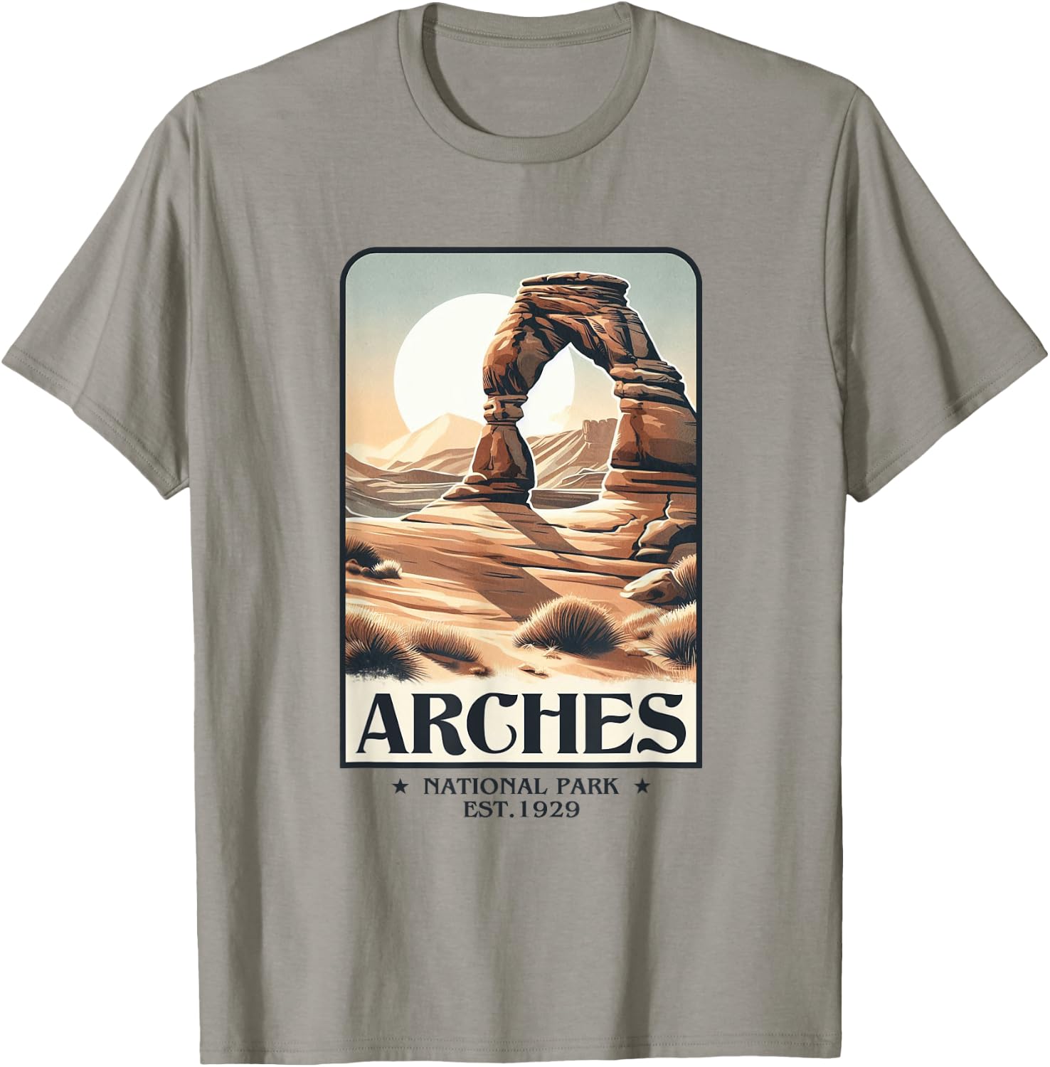Arches National Park Vintage Retro Camper Hiker Outdoor T-Shirt - T-Shirt | Sand