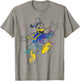 Disney Donald Duck Jumping For Joy Paint Splatter Portrait T-Shirt - T-Shirt | Sand