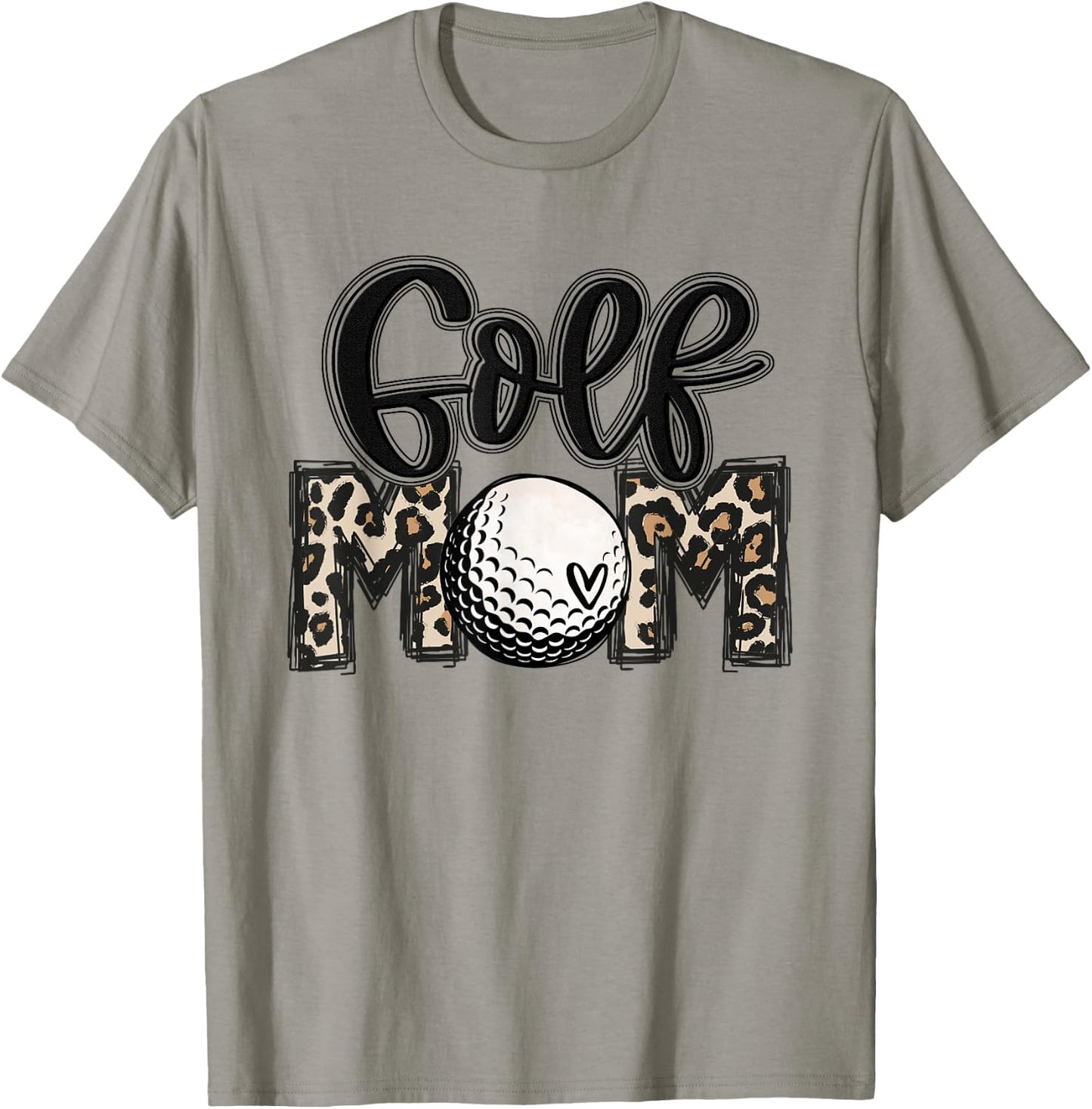 Golf Mom Leopard Mama Golfing Lover Golf Player Mother's Day T-Shirt - T-Shirt | Sand