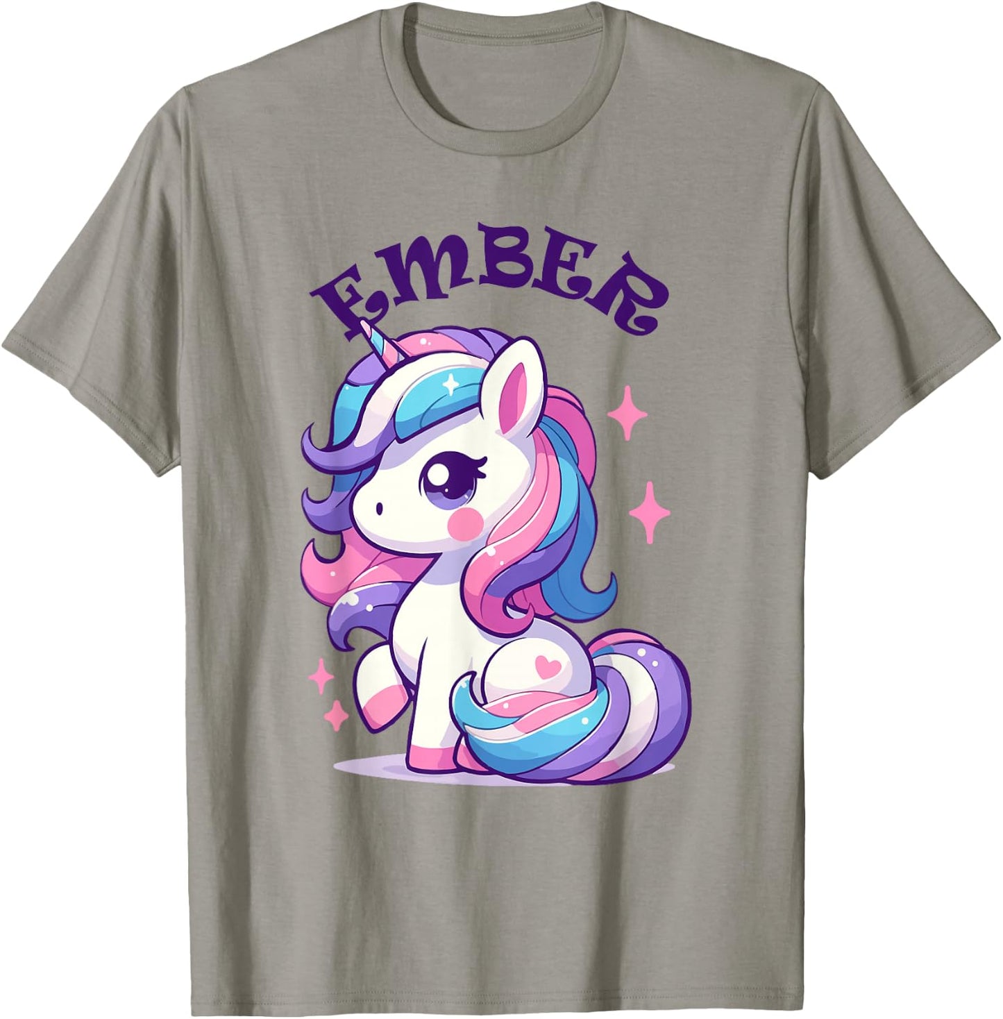 Ember Cute Unicorn Design for Girls Name Ember T-Shirt - T-Shirt | Sand