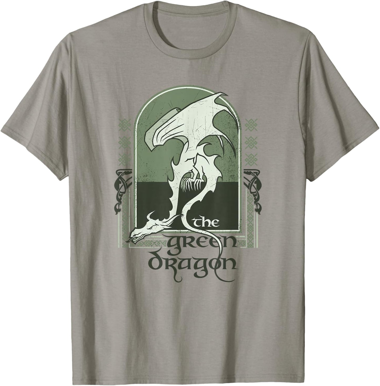 The Lord of The Rings The Green Dragon Ancient Logo T-Shirt - T-Shirt | Sand