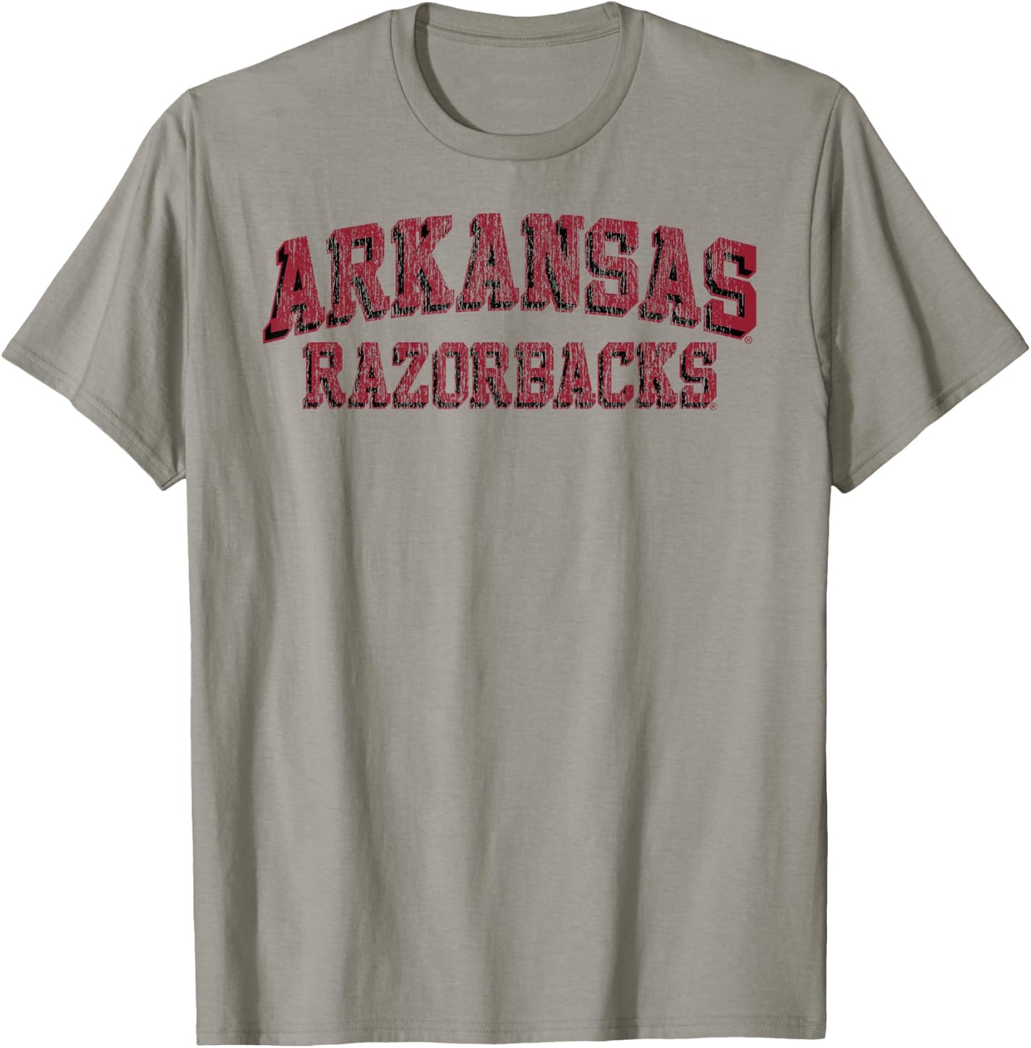 Elite Authentics Arkansas Razorbacks Retro Arch Officially Licensed , Small, Grey T-Shirt - T-Shirt | Sand