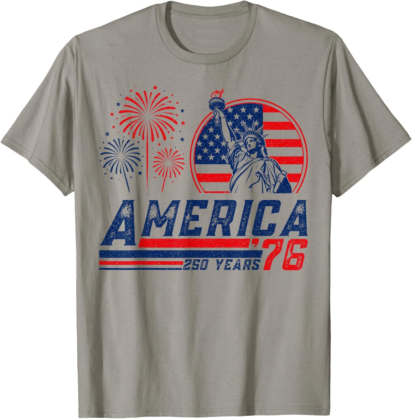 America Retro 250th Anniversary USA 1776 2026 4th of July T-Shirt - T-Shirt | Sand