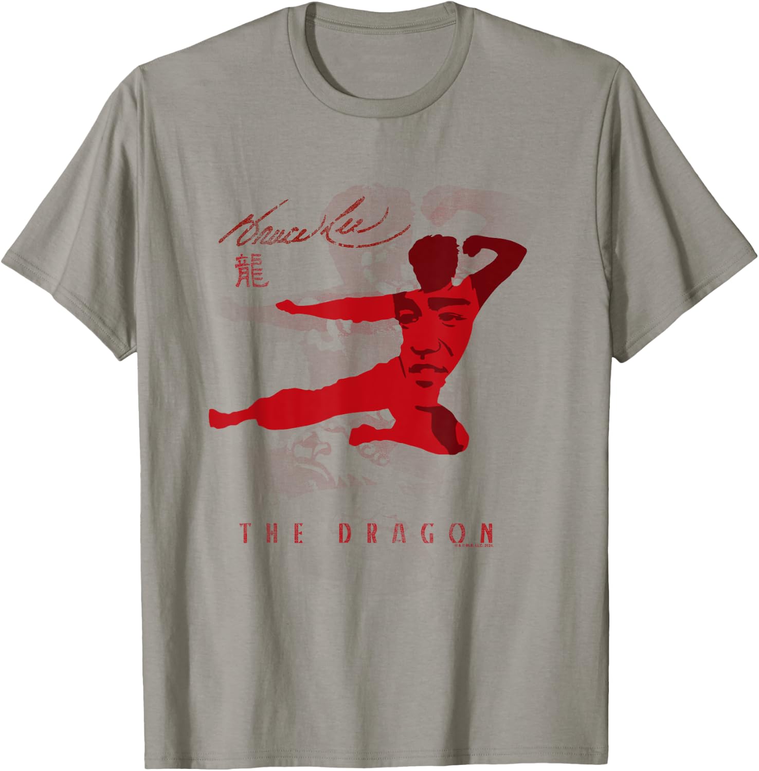 Bruce Lee The Dragon Flying Kick Silhouette Vintage , White T-Shirt - T-Shirt | Sand