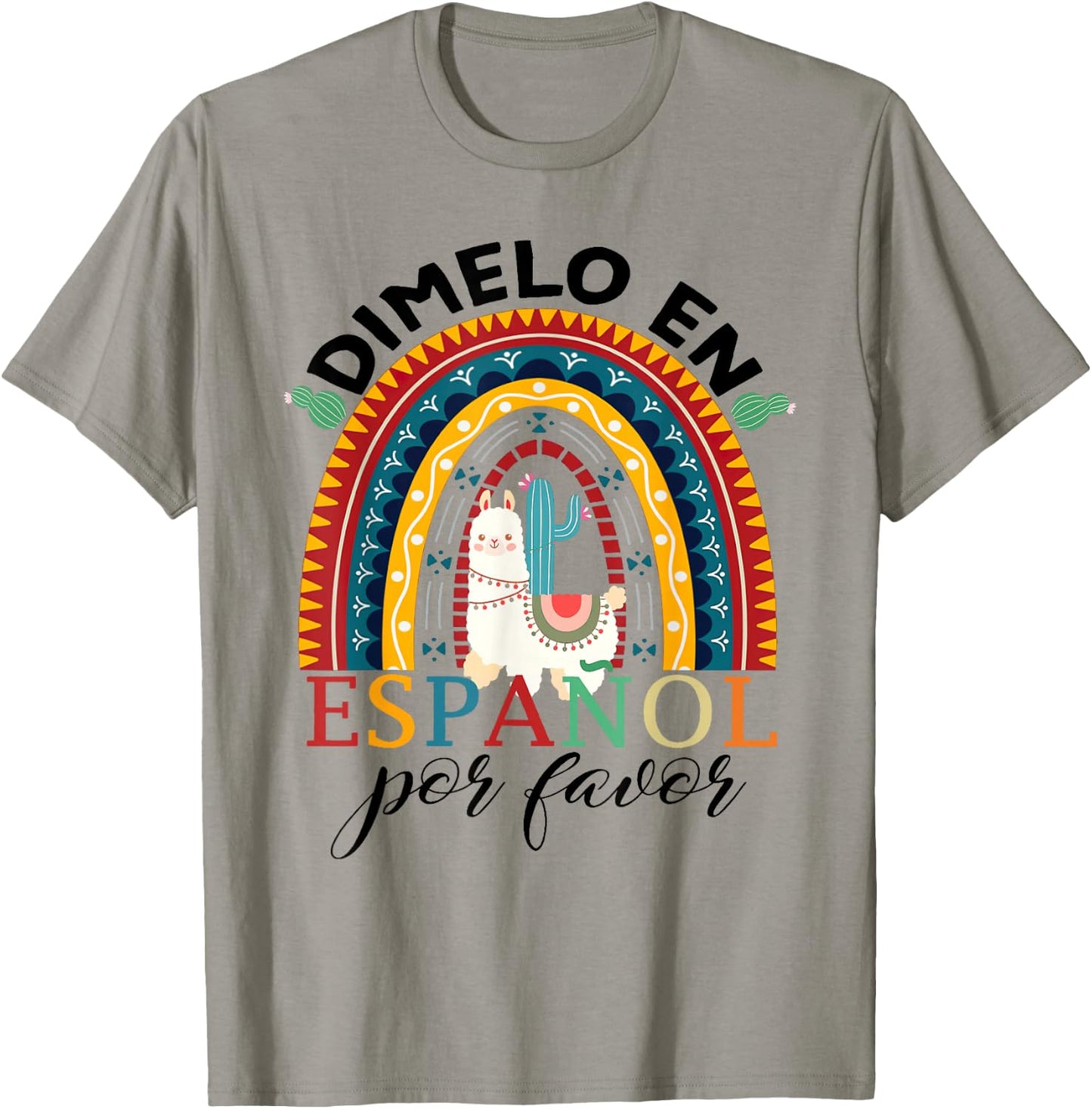 Rainbow Dimelo En Espanol Por Favor Bilingual Spanish Teache T-Shirt - T-Shirt | Sand
