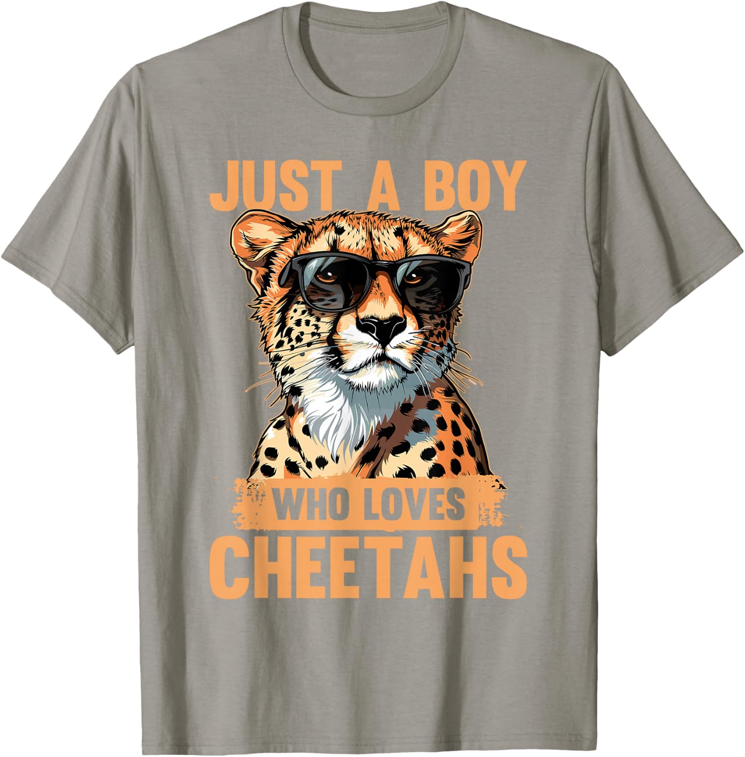 Funny Cheetah Animal Just A Boy Who Loves Cheetahs T-Shirt - T-Shirt | Sand