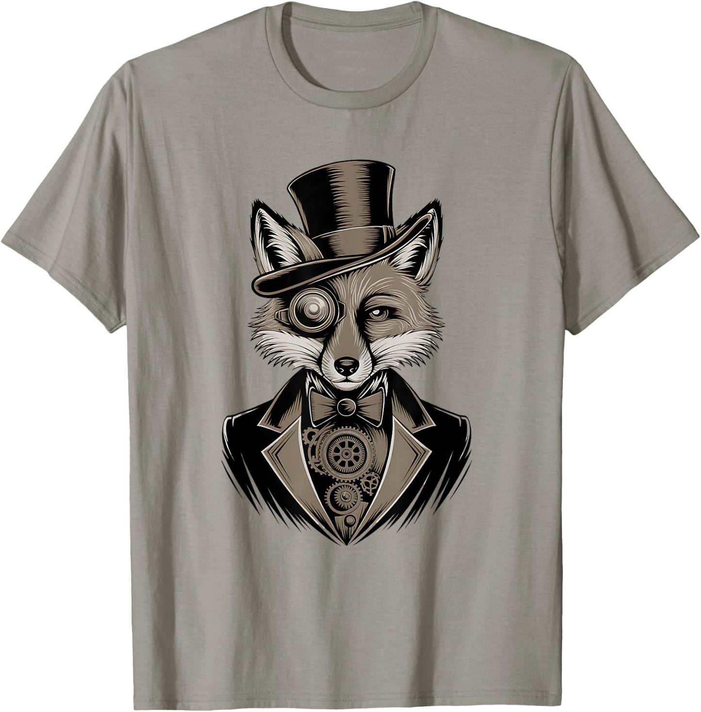 Elegant Fox with Cylinder and Monocle Classic T-Shirt - T-Shirt | Sand