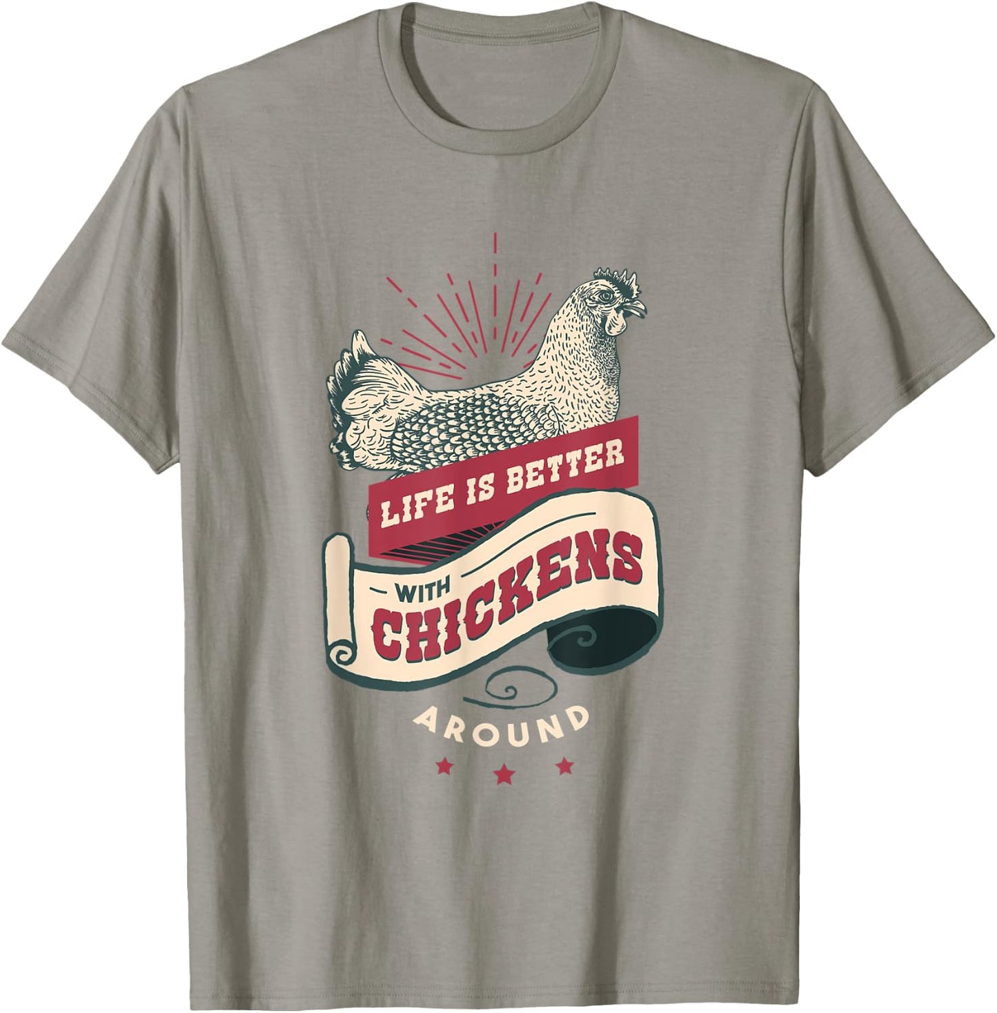Live is Better with Chickens T Shirt T-Shirt - T-Shirt | Sand