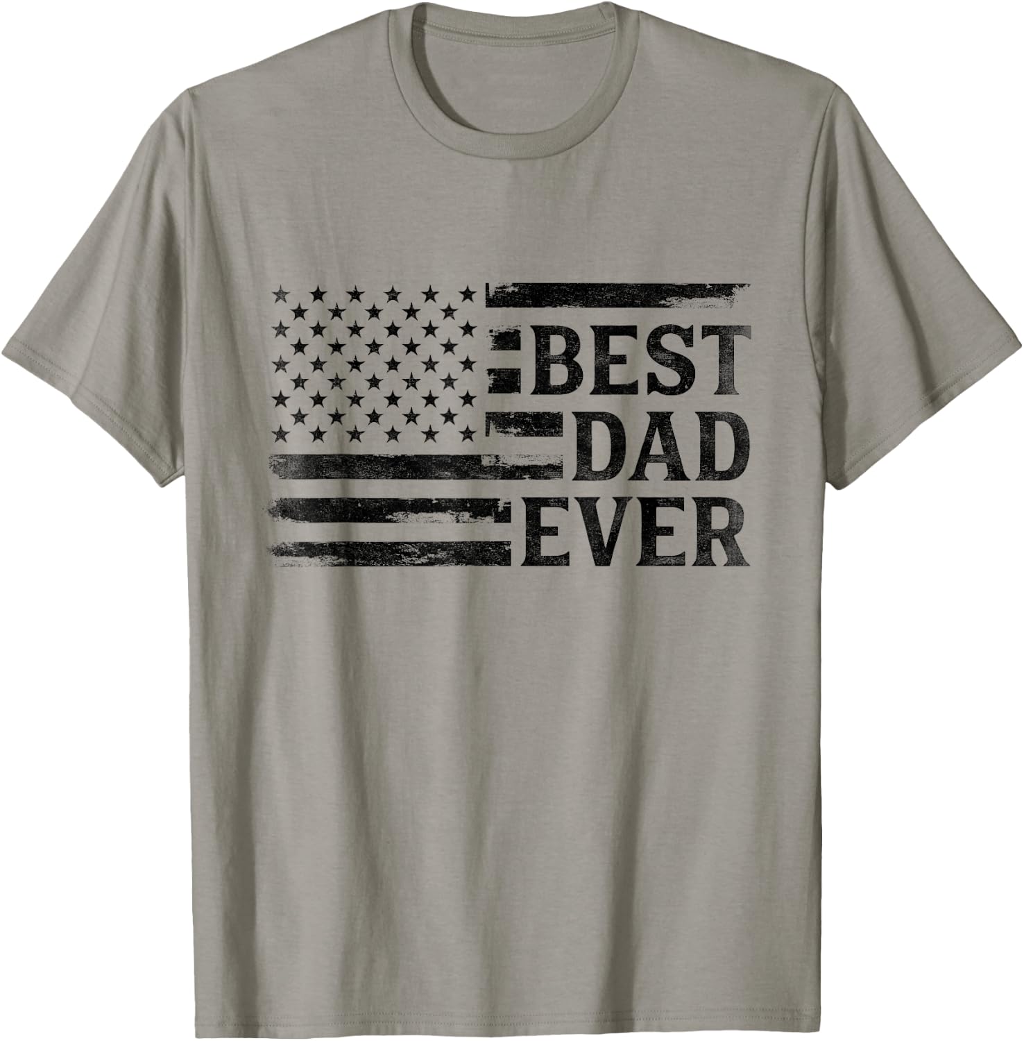 Best Dad Ever Black Vintage USA Flag Father's Day T-Shirt - T-Shirt | Sand