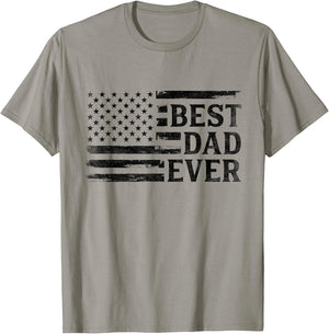 Best Dad Ever Black Vintage USA Flag Father's Day T-Shirt - T-Shirt | Sand