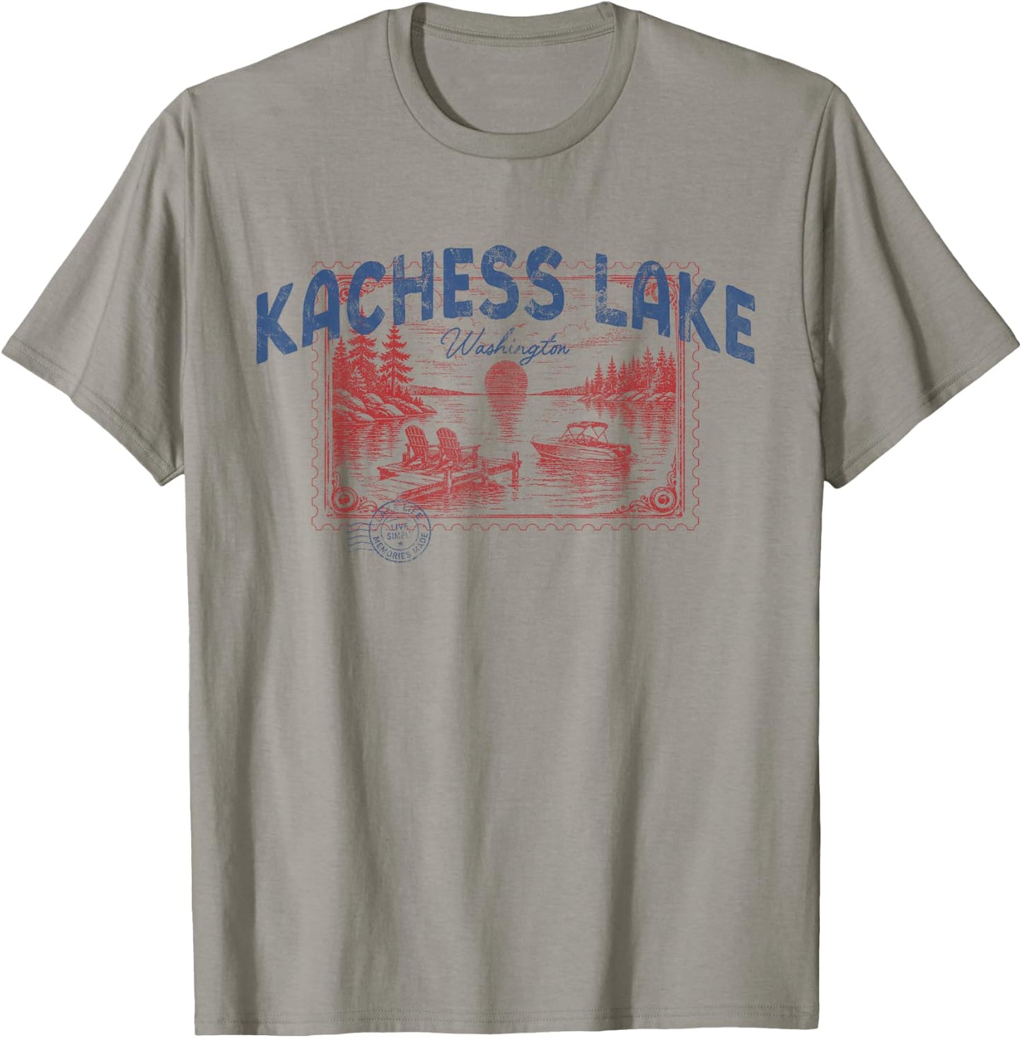 Kachess Lake Washington Outdoors Vintage T-Shirt - T-Shirt | Sand