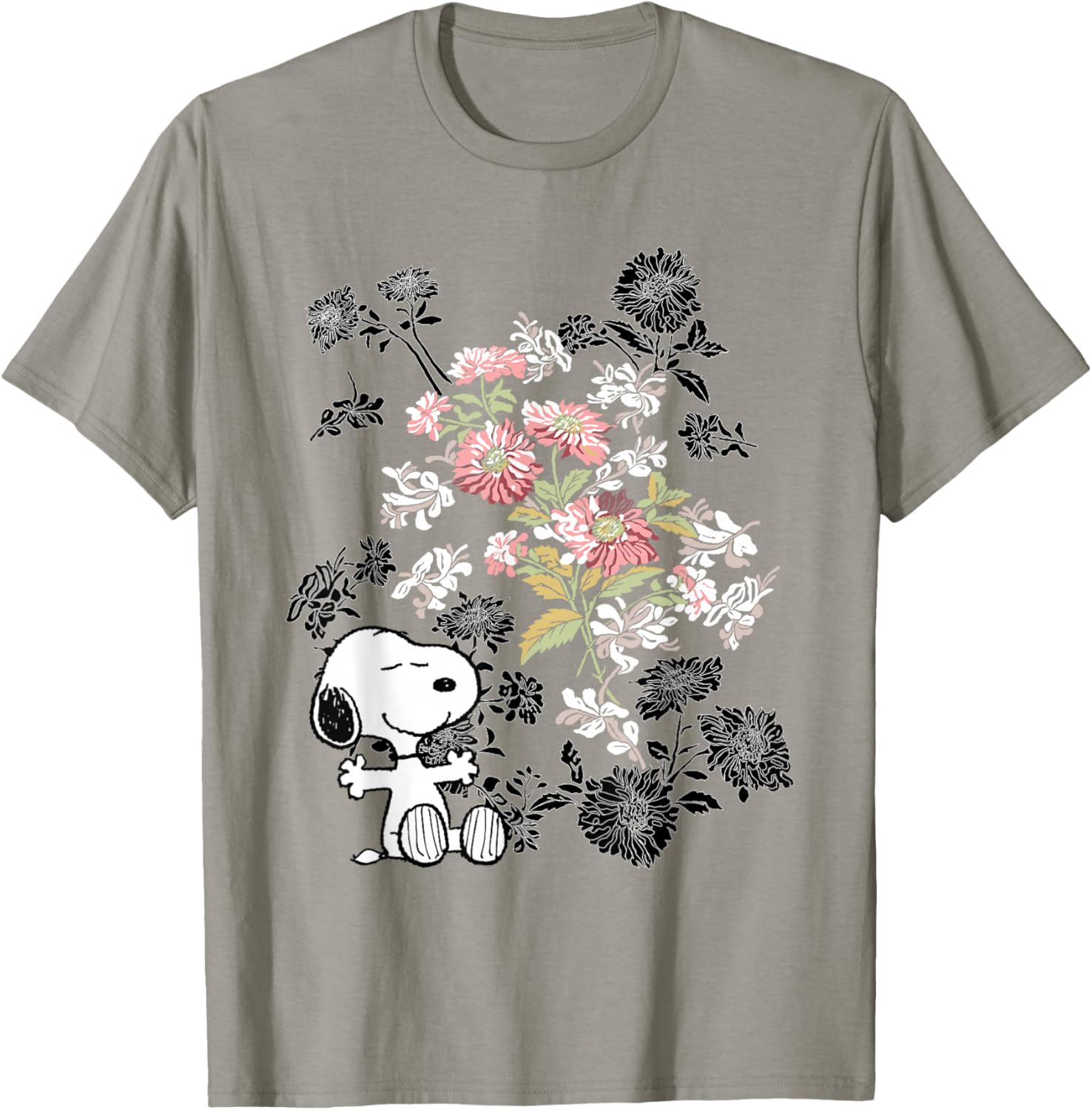 Peanuts Snoopy Flowers T-Shirt - T-Shirt | Sand