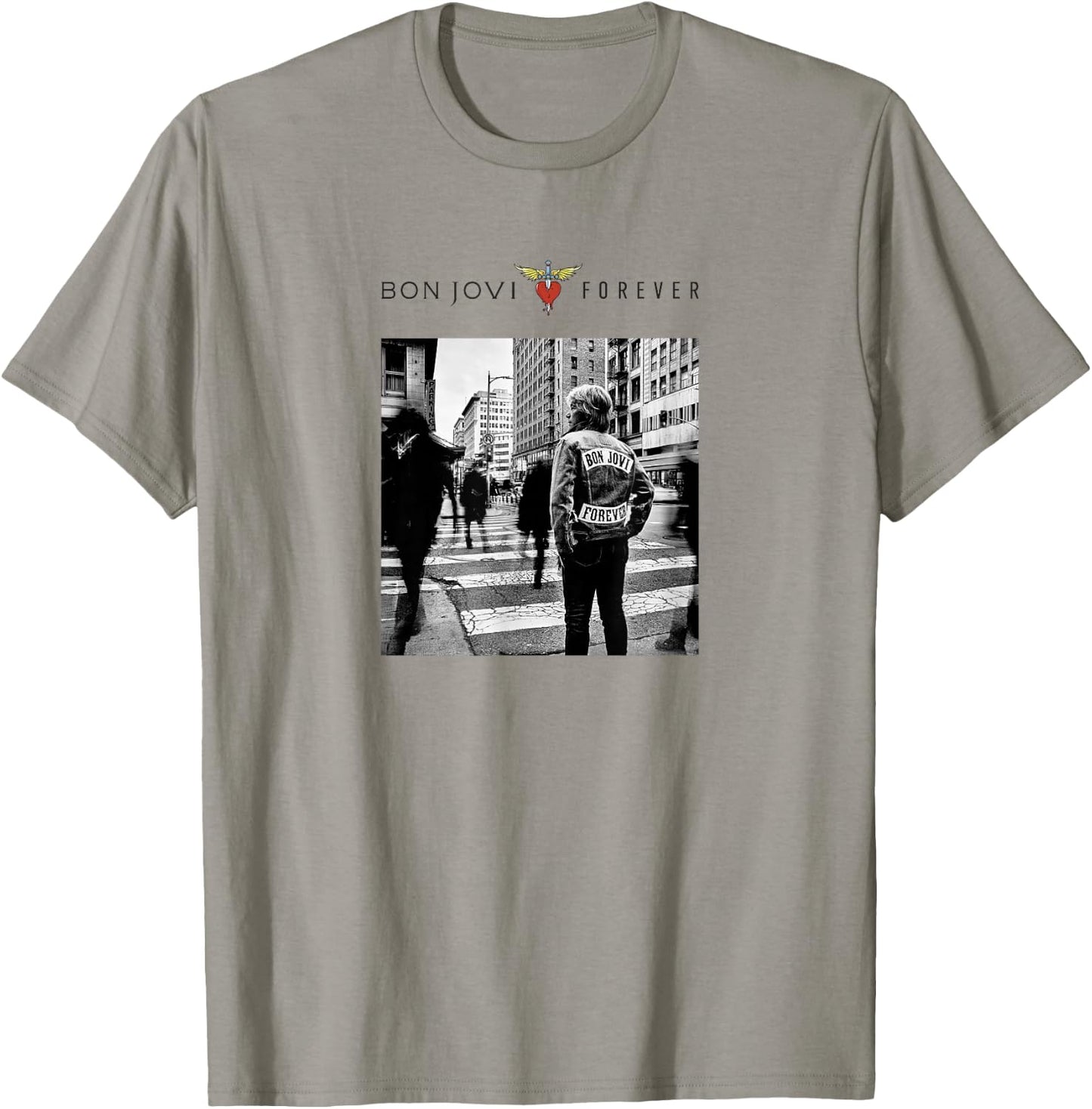 Official Bon Jovi Forever White Cover, white, S T-Shirt - T-Shirt | Sand
