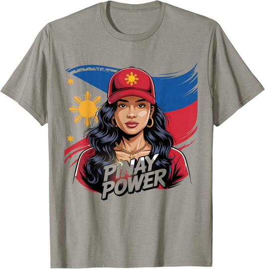 Filipina Girlfriend Pinay Power T-Shirt - T-Shirt | Sand
