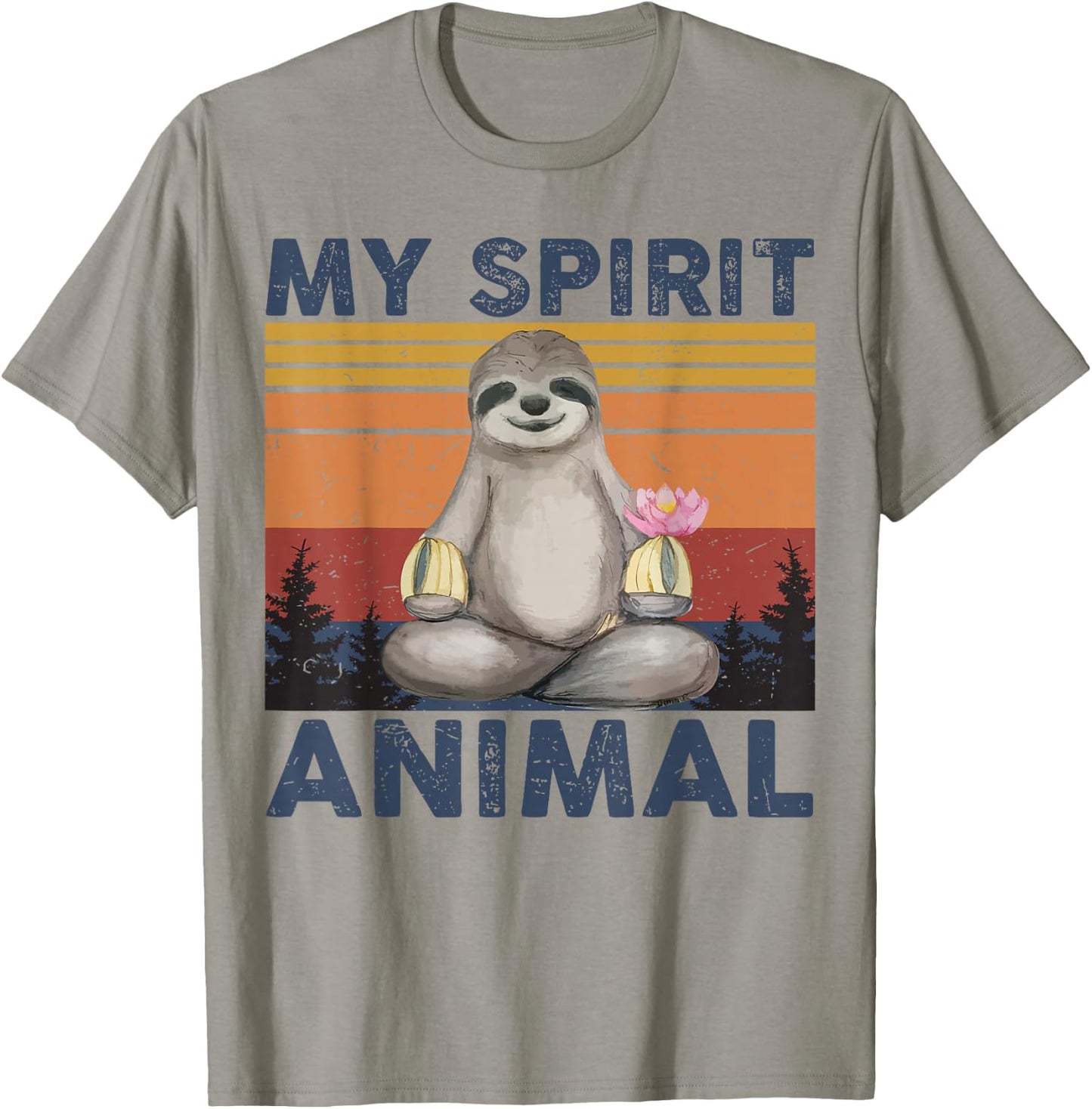 Funny My Spirit Animal Is Sloth-Shirt Men Women Sloth Yoga T-Shirt - T-Shirt | Sand