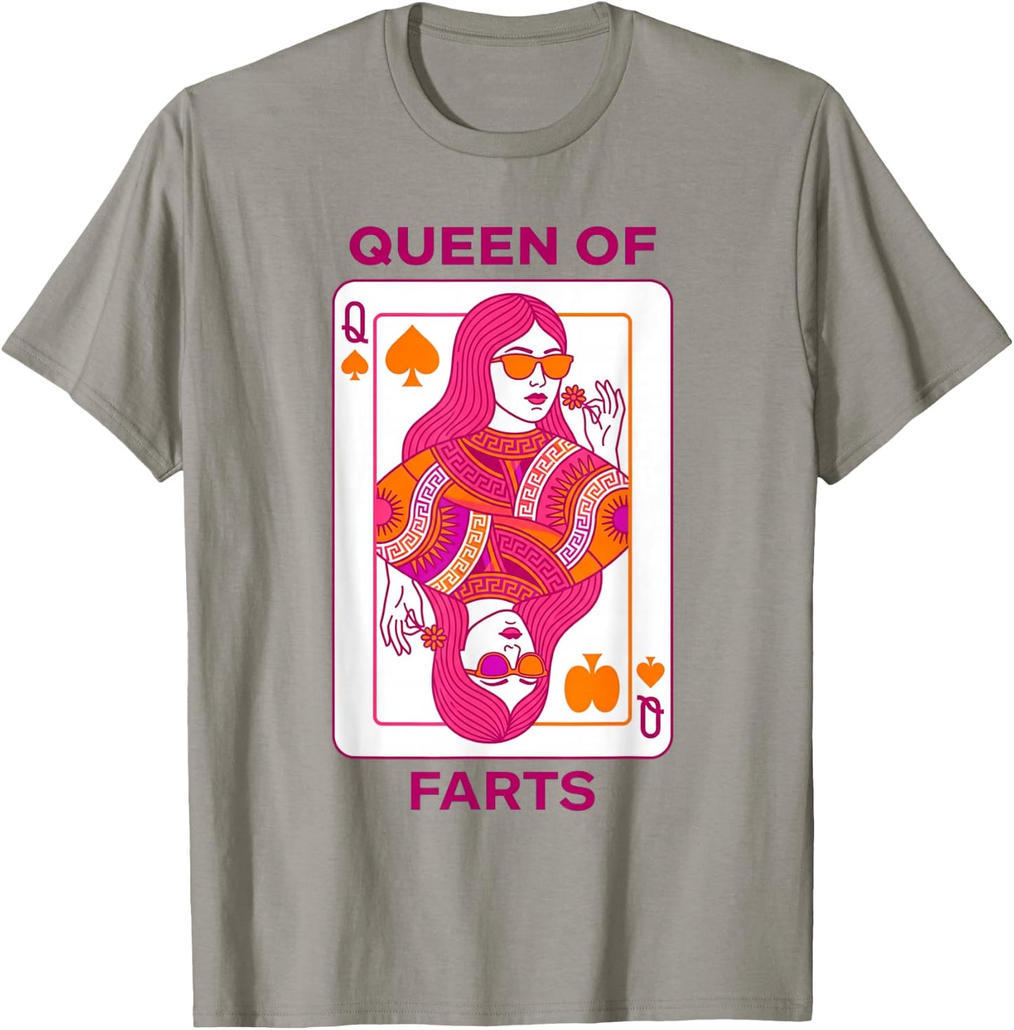 Queen of Farts Lustige Spielkarte Humor für Erwachsene Squad T-Shirt - T-Shirt | Sand