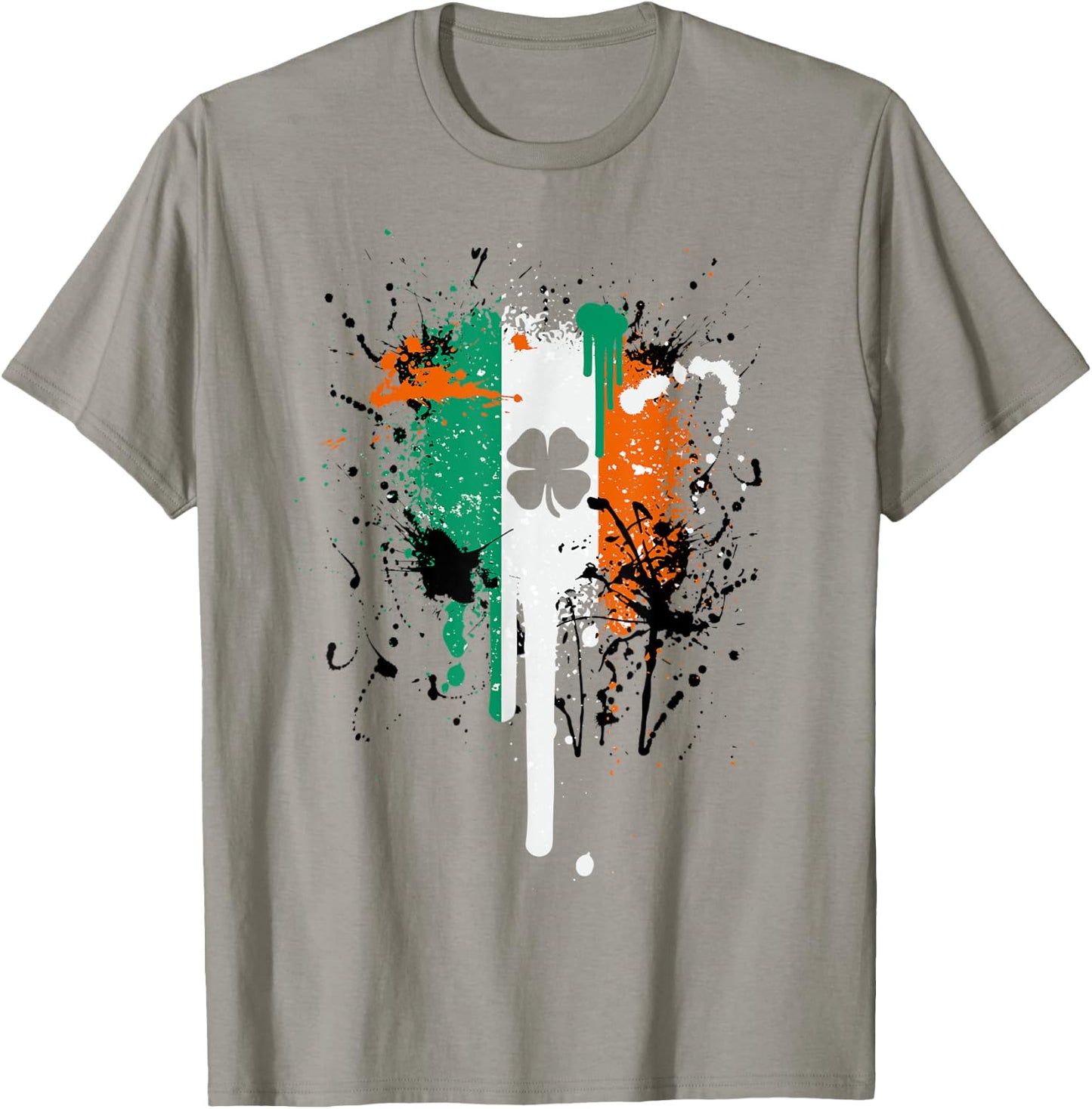Paintsplash Irish Flag Shirt Ireland Flag Clover Eire , Green T-Shirt - T-Shirt | Sand