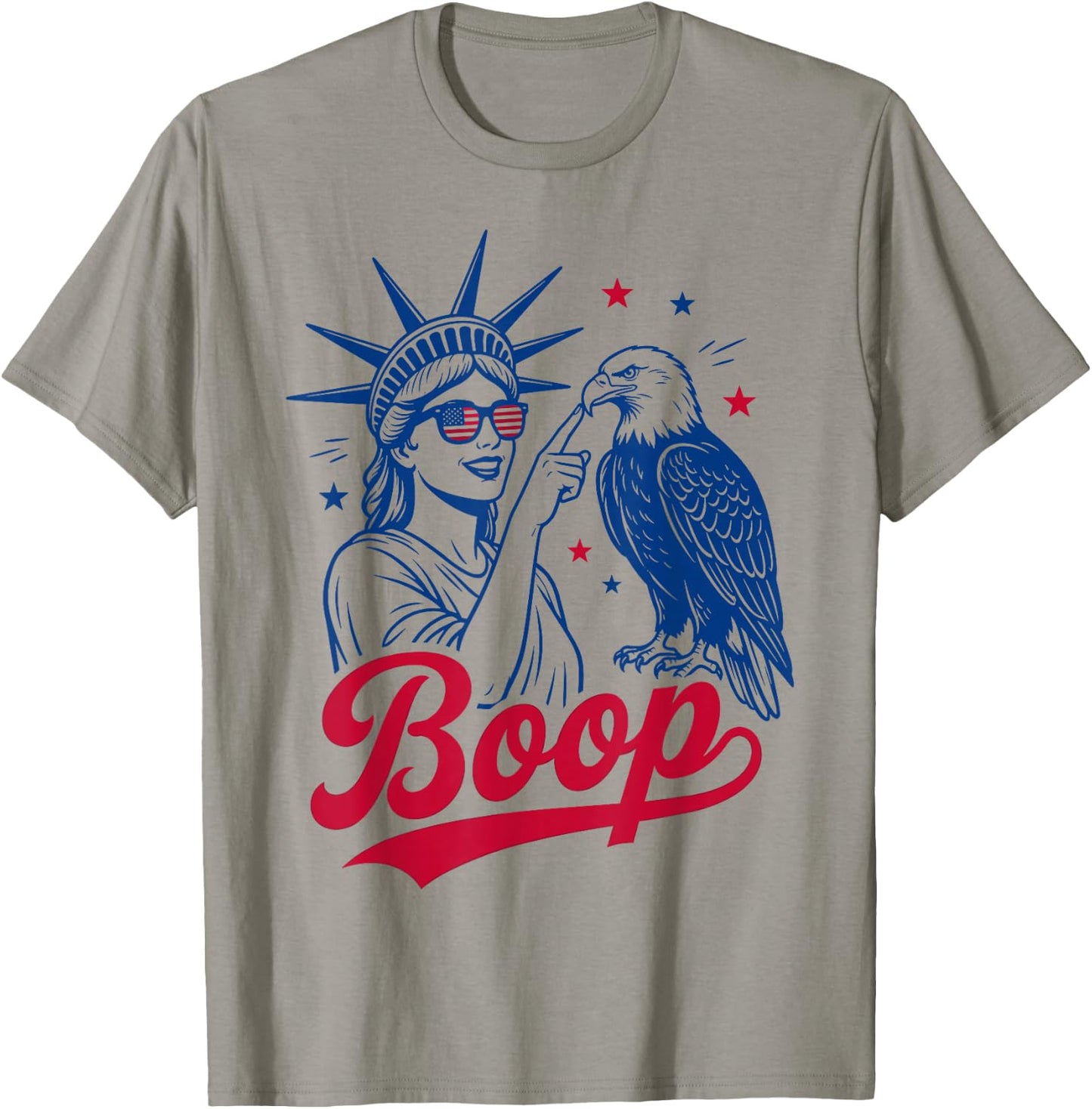 Boop Eagle Vintage USA Retro 4th July Statue of Liberty T-Shirt - T-Shirt | Sand
