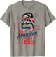 4th of July USA Flag Messy Bun Patriotic All American Girl T-Shirt - T-Shirt | Sand