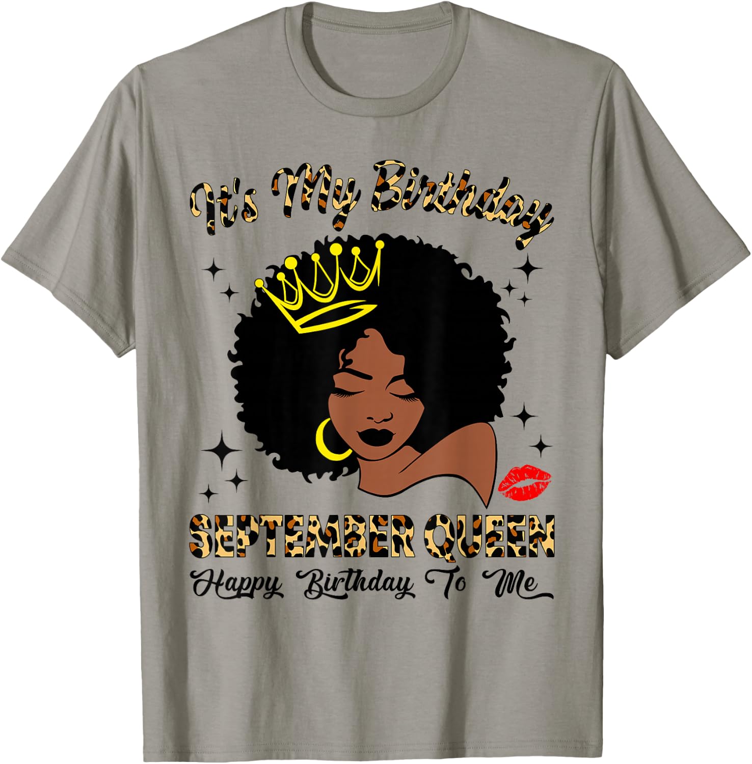 September Queen African American Black Woman Birthday Queen T-Shirt - T-Shirt | Sand