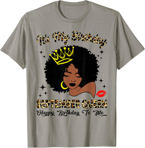 September Queen African American Black Woman Birthday Queen T-Shirt - T-Shirt | Sand