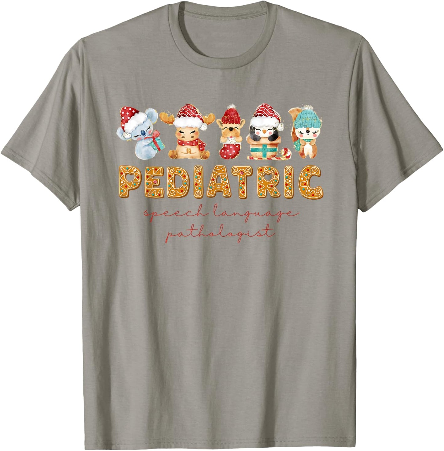 Pediatric Speech Language Pathologist Gingerbread Christmas T-Shirt - T-Shirt | Sand