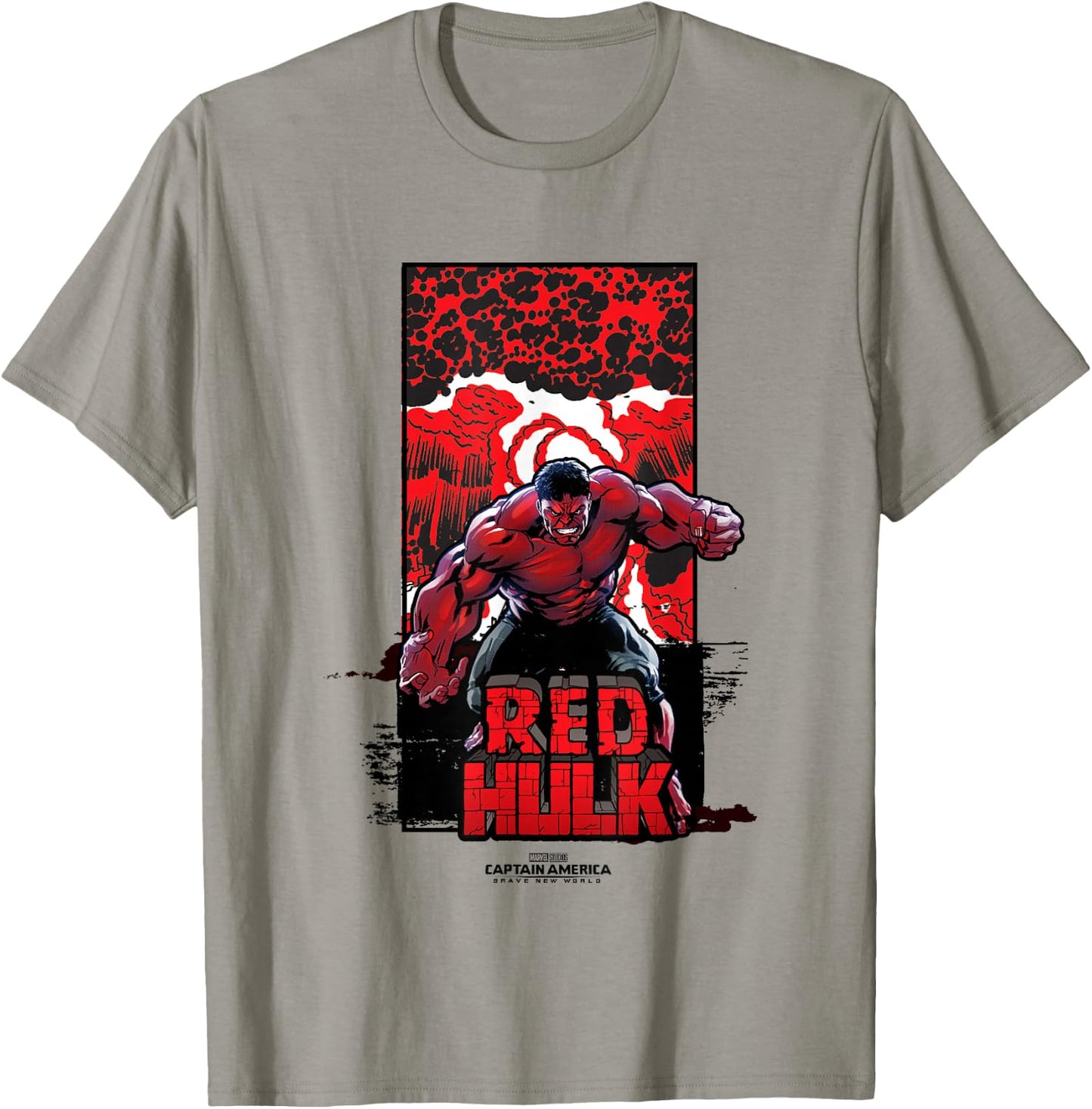 Marvel Captain America: Brave New World Red Hulk Explosion , grey, S T-Shirt - T-Shirt | Sand