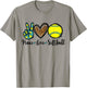 Peace Love Softball for Teen Girls Cute Leopard Softball T-Shirt - T-Shirt | Sand