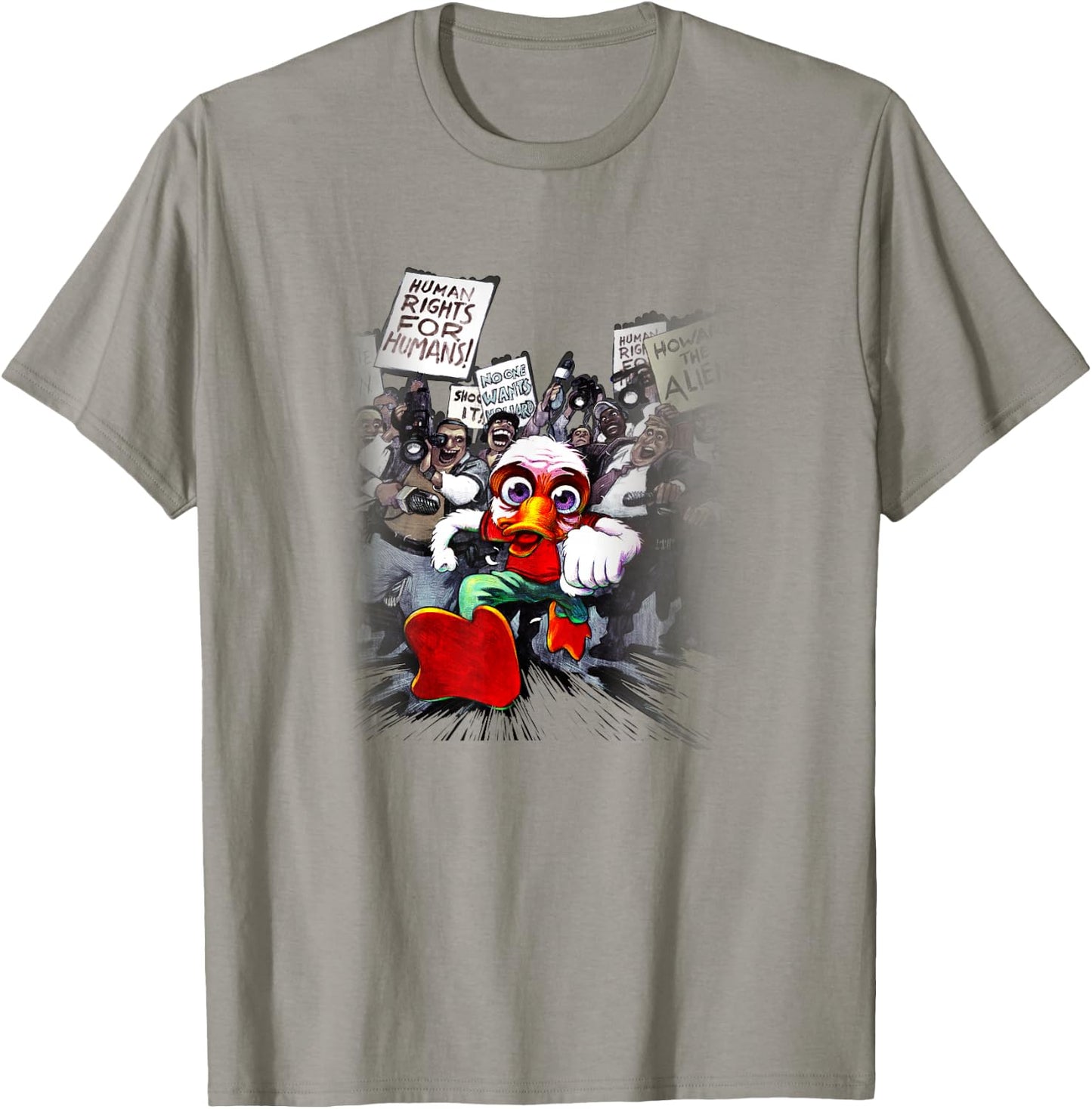 Marvel Comics Retro Classic Howard The Duck Escaping Crowd T-Shirt - T-Shirt | Sand
