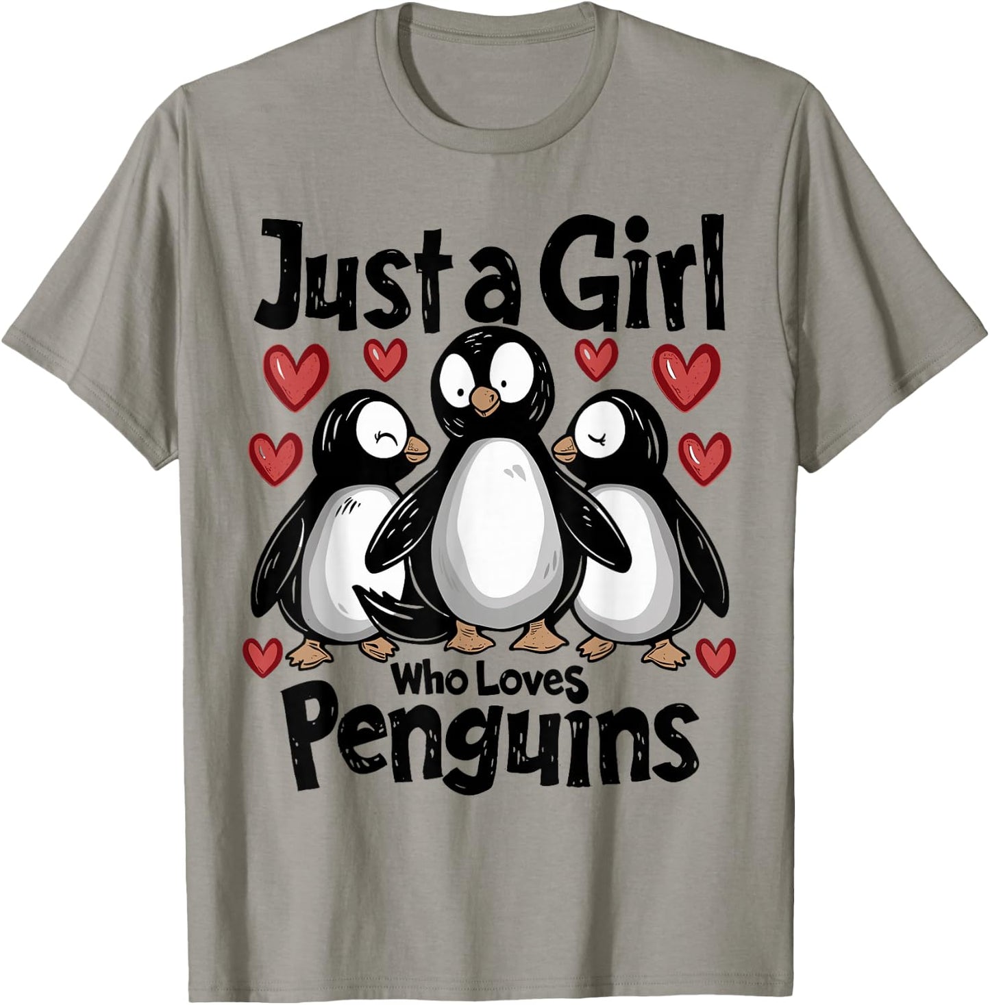 Cute Penguin Lovers Gift Just A Girl Who Loves Penguins T-Shirt - T-Shirt | Sand