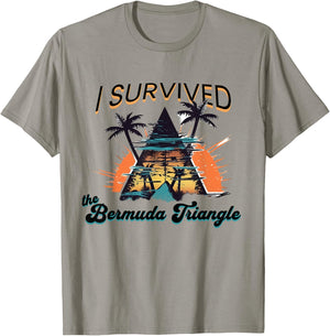 I Survived The Bermuda Triangle Funny Vacation Cruise T-Shirt - T-Shirt | Sand