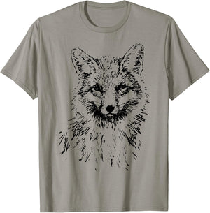 Fox Lovers Fox Motif Animals , gray T-Shirt - T-Shirt | Sand