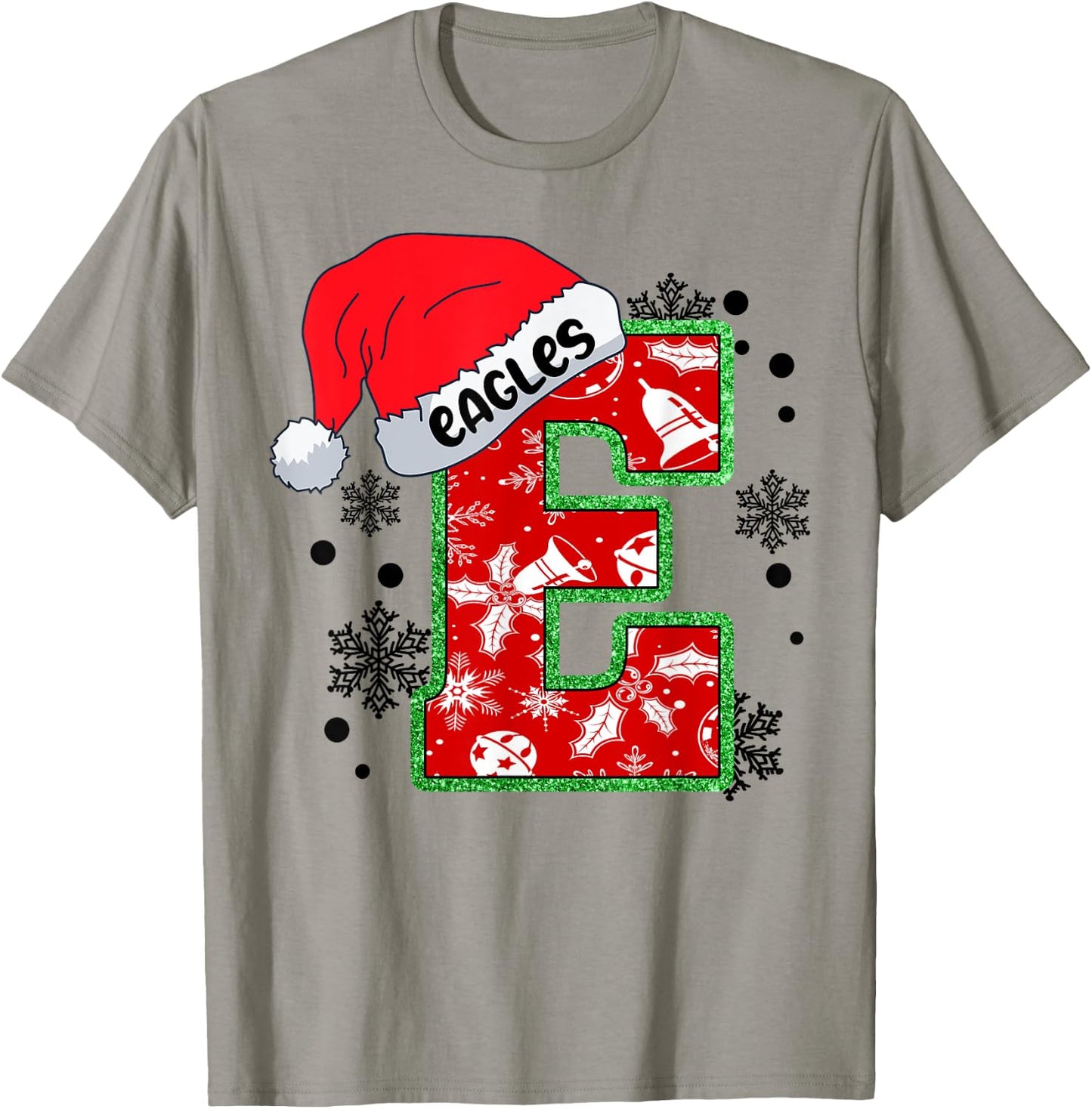 Christmas Mascot Santa Hat Xmas Eagles T-Shirt - T-Shirt | Sand