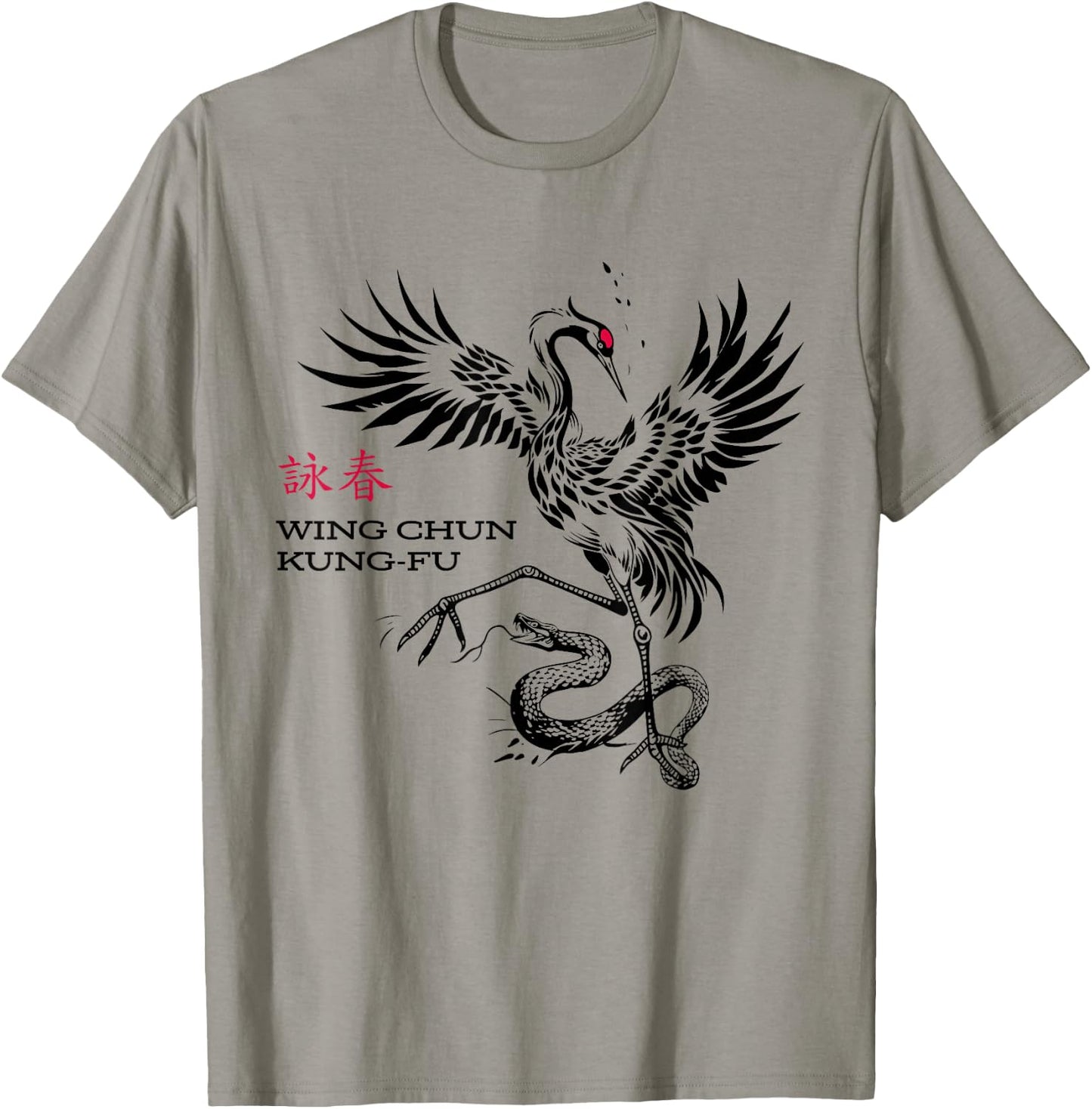 Wing Chun Kung-Fu Snake vs Crane , grey, S T-Shirt - T-Shirt | Sand