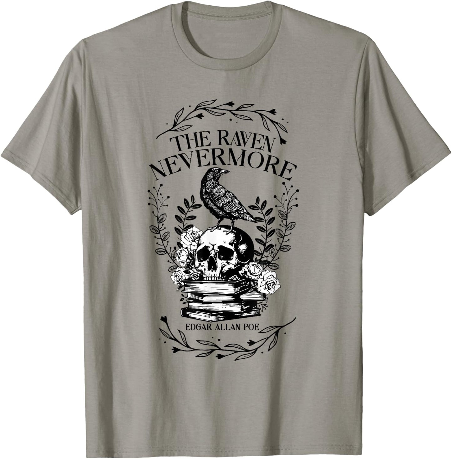 Vintage The Raven Nevermore by Edgar Allan Poe T-Shirt - T-Shirt | Sand