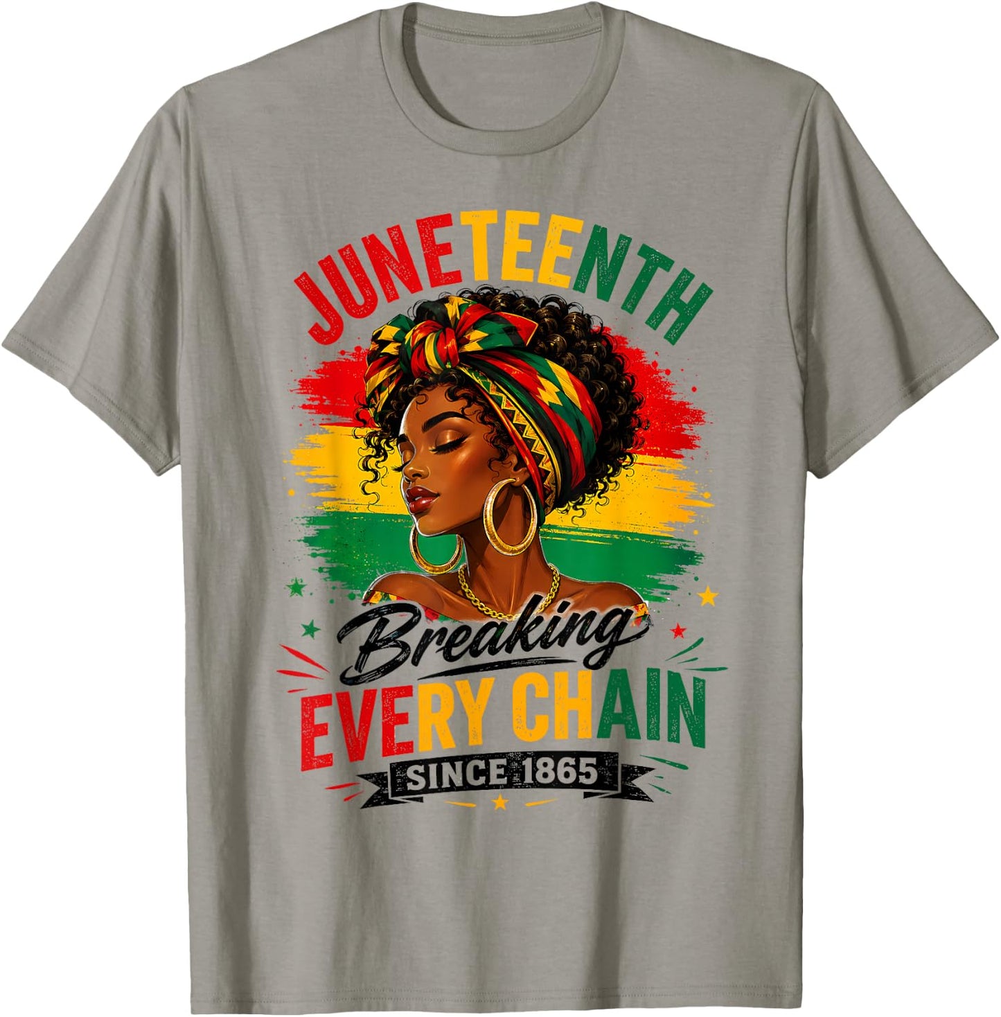 Juneteenth Shirts Women Breaking Every Chain Since 1865 T-Shirt - T-Shirt | Sand
