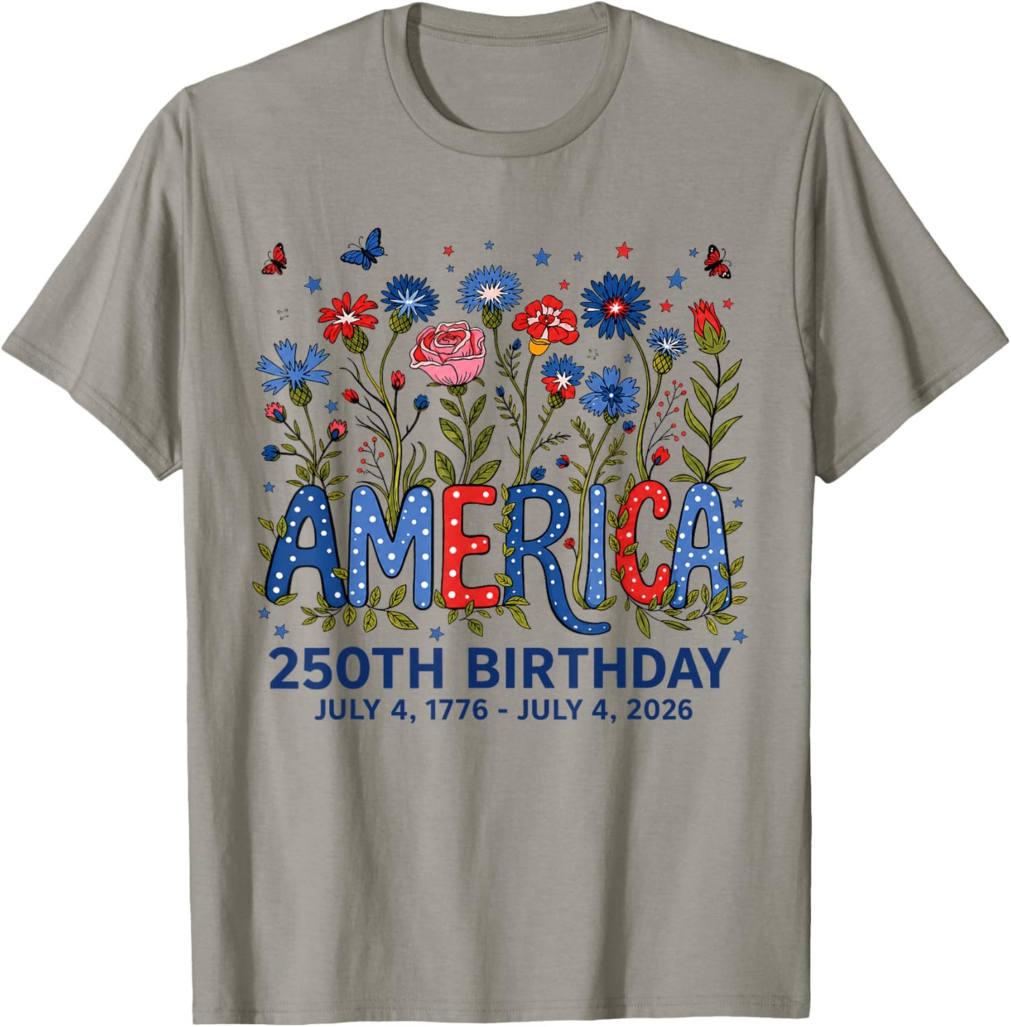 250th Birthday 250 Anniversary 250 Years USA 4th July T-Shirt - T-Shirt | Sand
