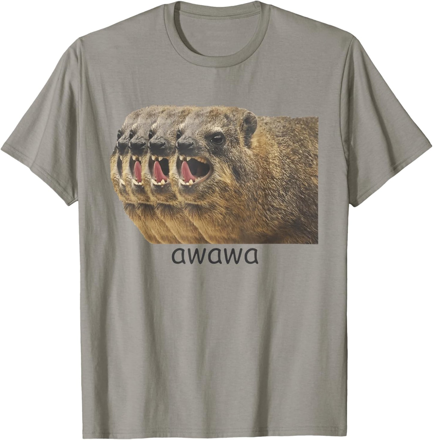 Awawa! Angry Screaming Hyrax Meme T-Shirt - T-Shirt | Sand