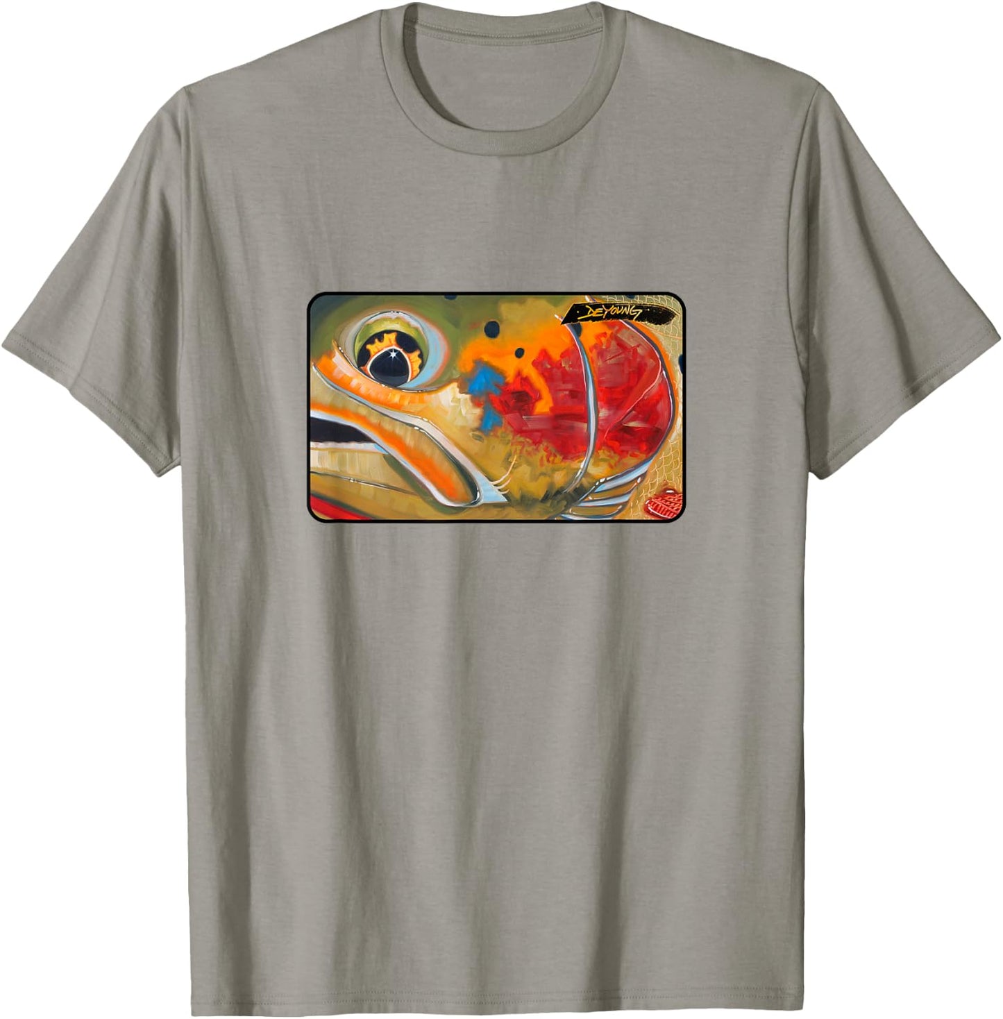 Cutthroat Yellowstone Fly Fishing Derek DeYoung T-Shirt - T-Shirt | Sand