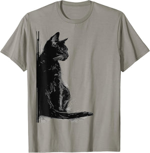 Katze Abstrakte Zeichnung Kunst Tier Illustration Grafik Katze T-Shirt - T-Shirt | Sand