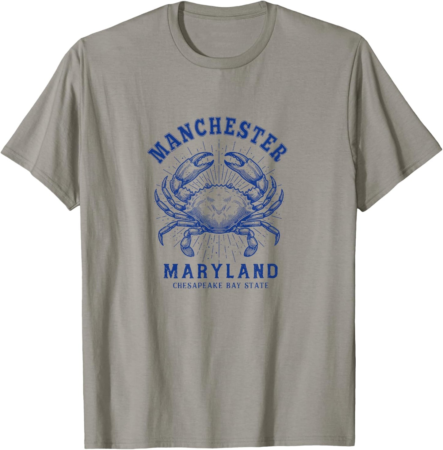 Maryland Blue Crab Coastal Manchester MD Design T-Shirt - T-Shirt | Sand
