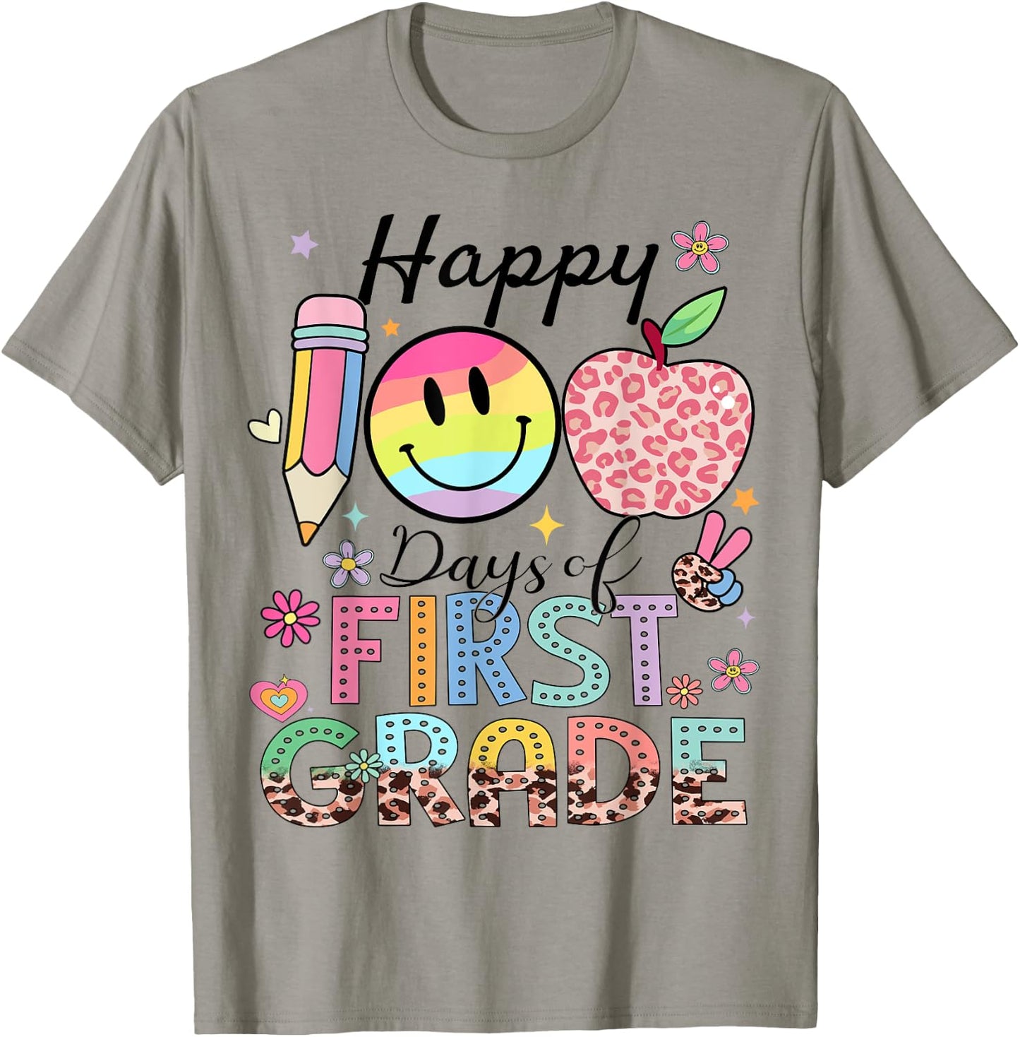 Happy 100 Days 1st Grade Kids Boys Girls 100 Days Smarter T-Shirt - T-Shirt | Sand