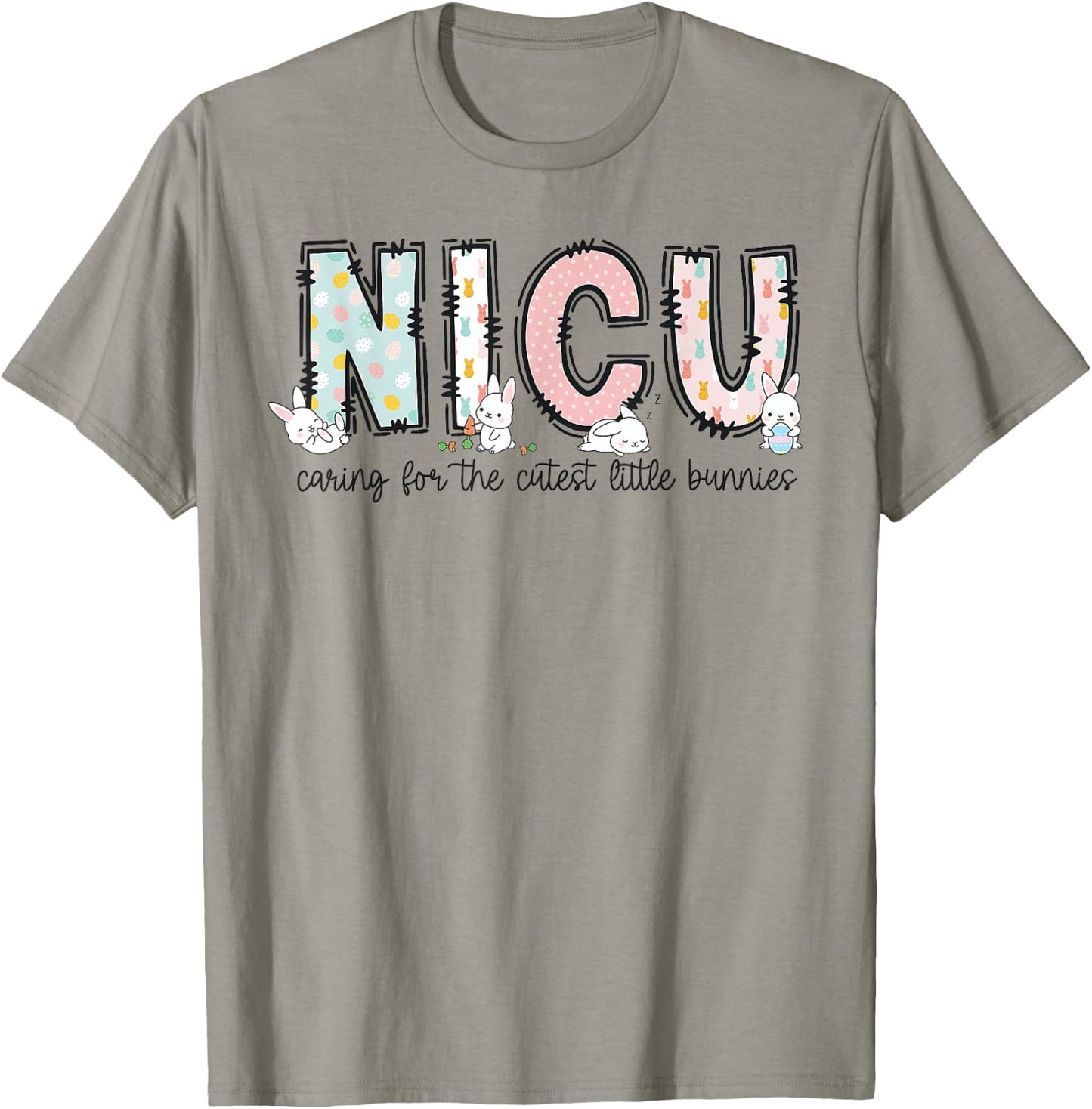 NICU Easter Neonatal Intensive Care Unit Nursing Spring T-Shirt - T-Shirt | Sand
