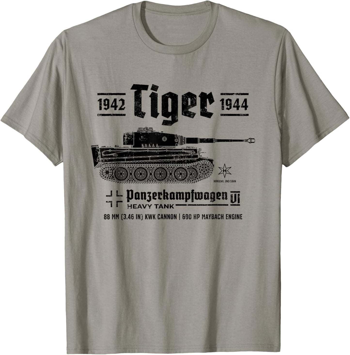 Tiger Panzer PzKpfw VI Second World War Vintage T-Shirt - T-Shirt | Sand